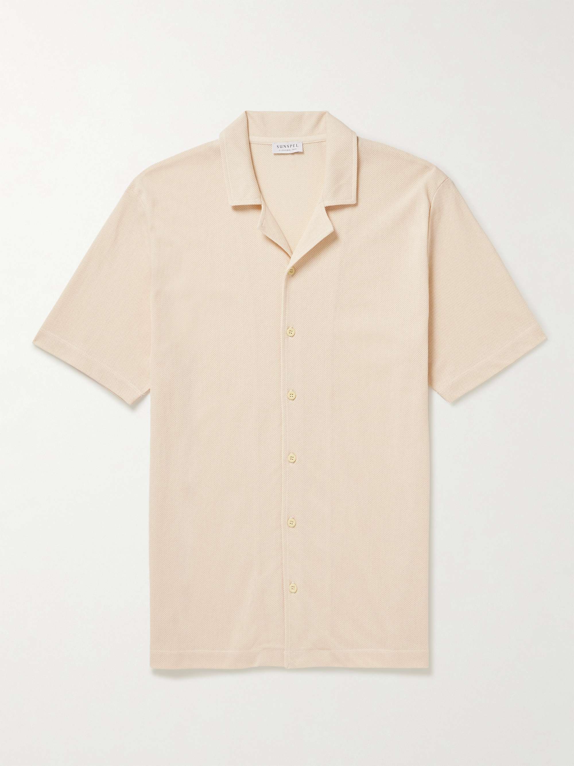 SUNSPEL Riviera Camp-Collar Honeycomb-Knit Cotton Shirt for Men | MR PORTER