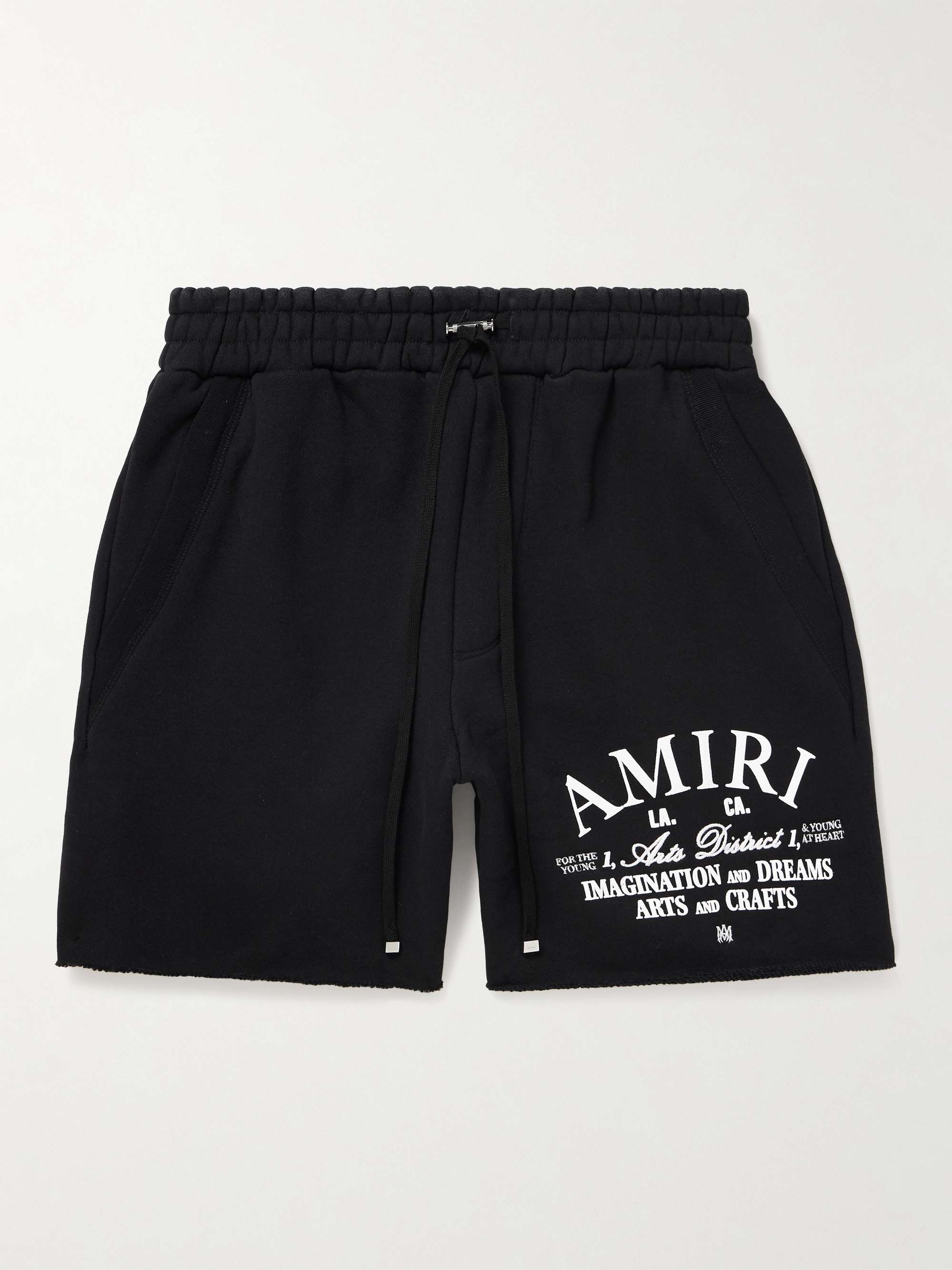 AMIRI Arts District Straight-Leg Logo-Print Cotton-Jersey Drawstring Shorts  for Men | MR PORTER