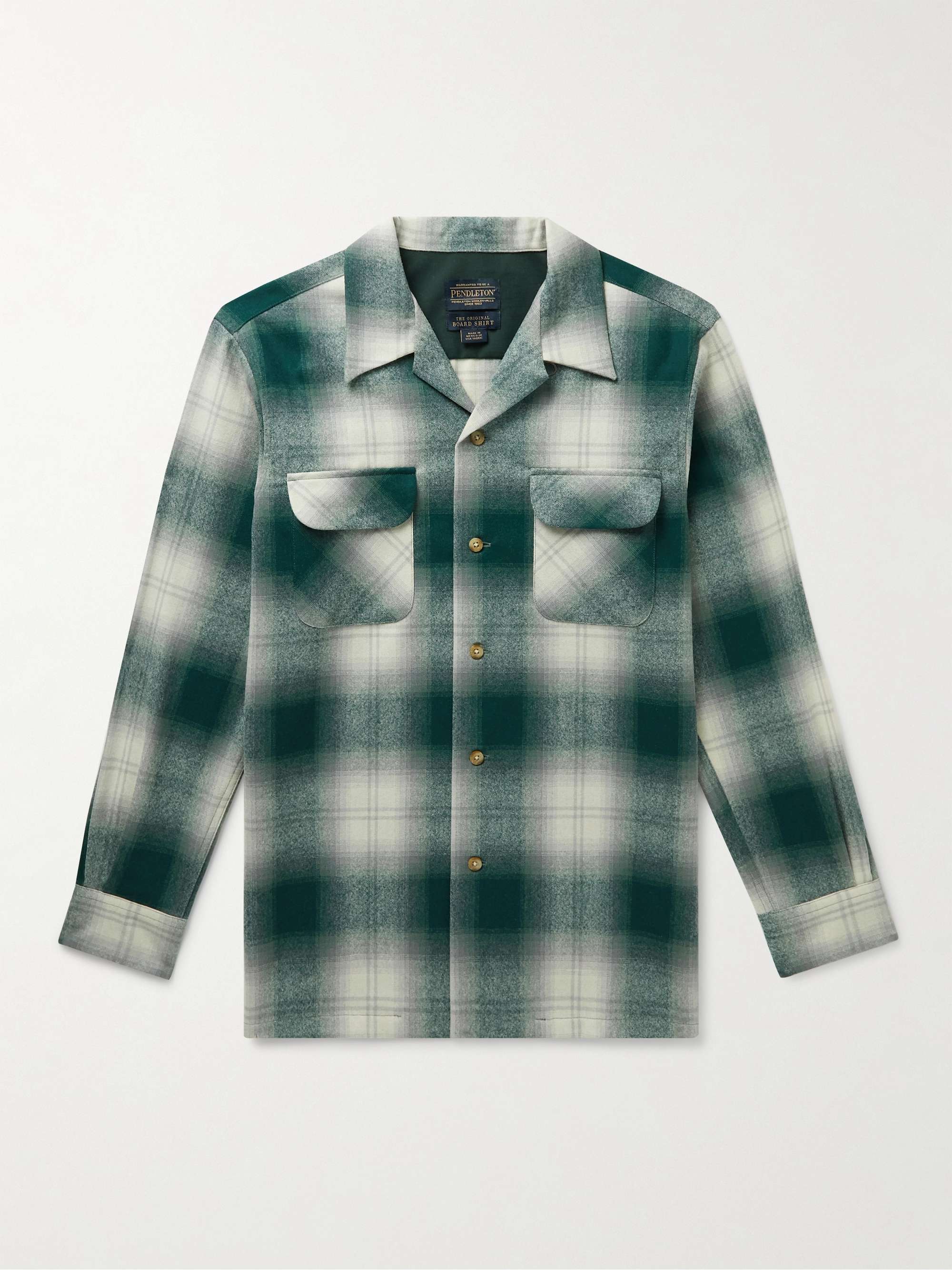 PENDLETON Board Camp-Collar Checked Virgin Wool Shirt for Men | MR PORTER