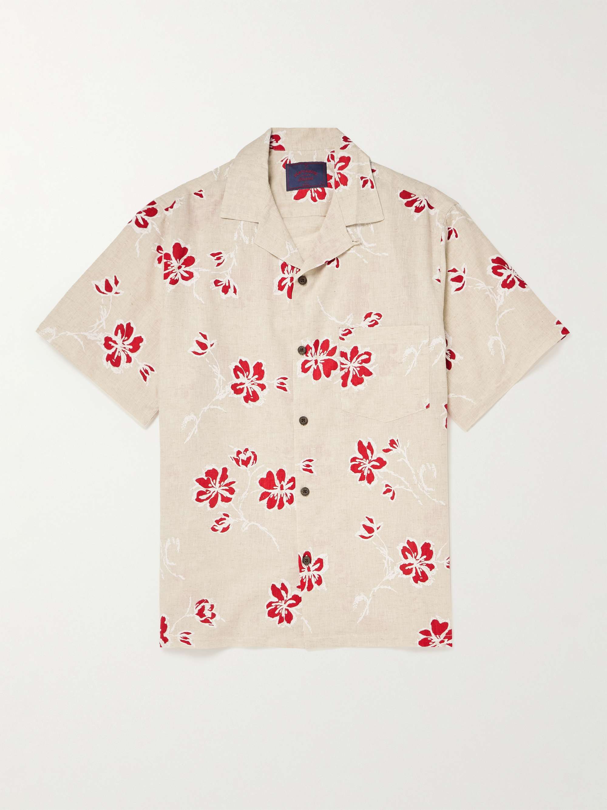 FLANNEL Camp-Collar Floral-Print Linen Cotton-Blend Shirt for Men | MR PORTER