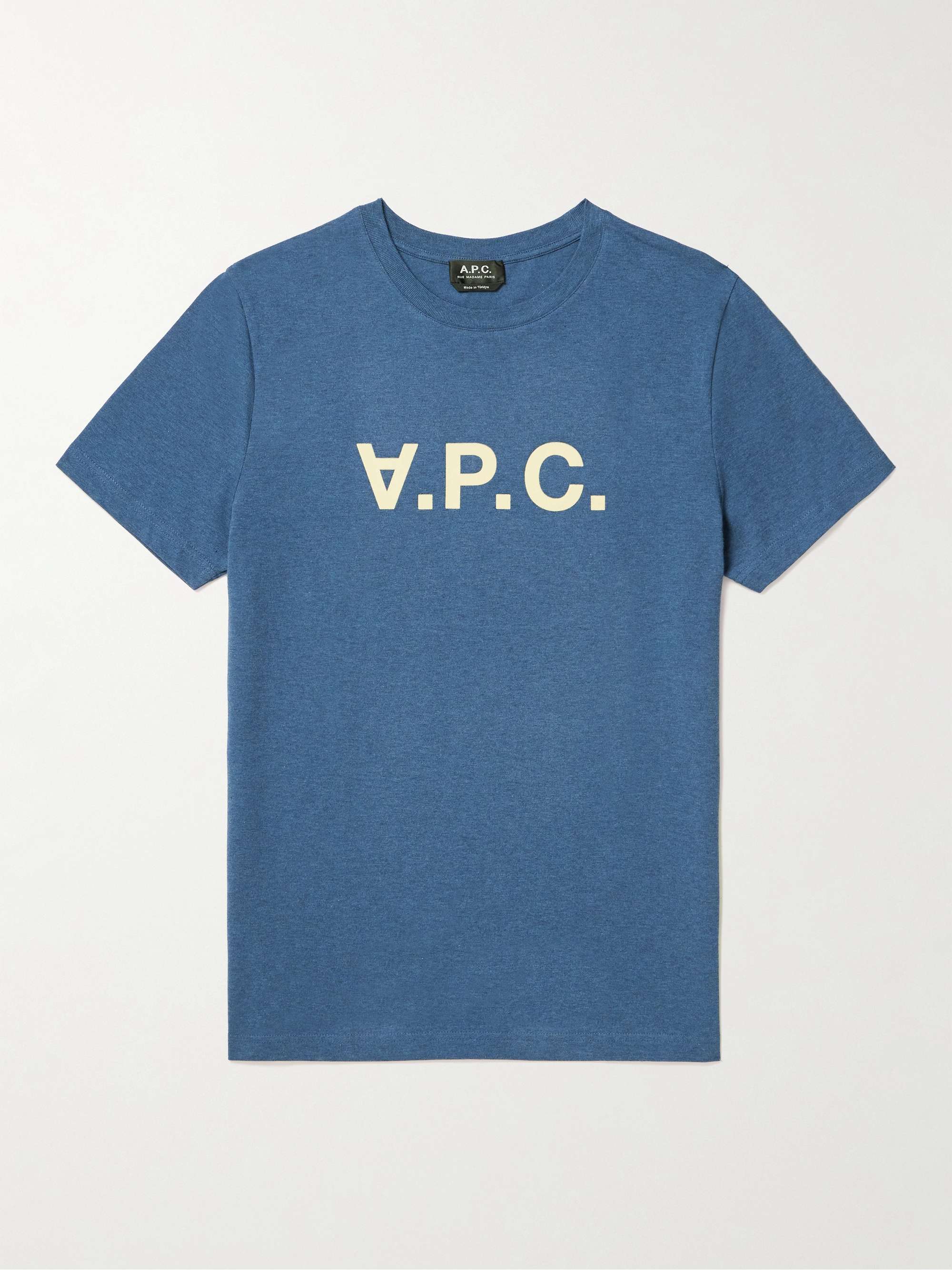 A.P.C. Logo-Flocked Cotton-Jersey T-Shirt for Men | MR PORTER