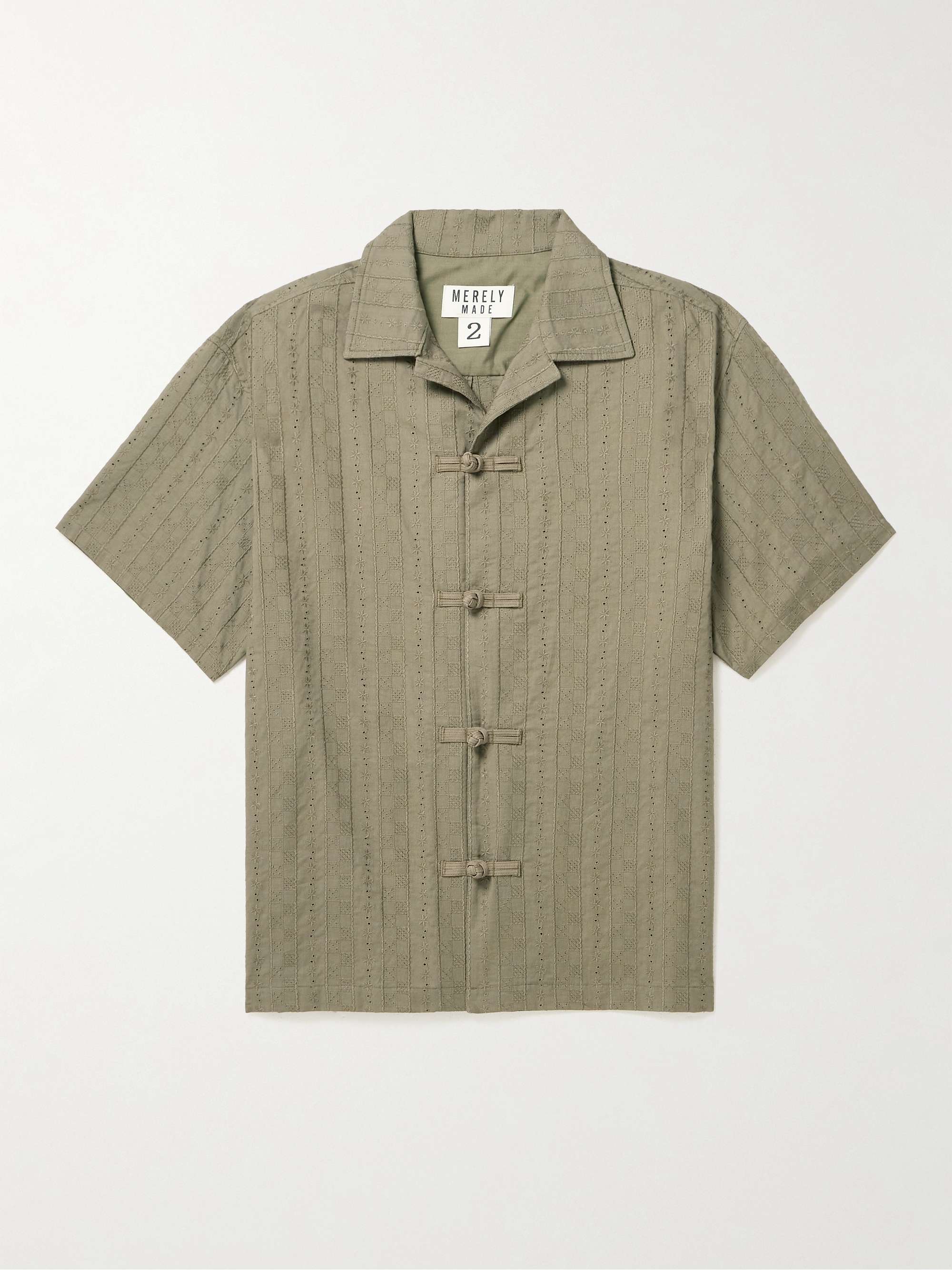 MERELY MADE Camp-Collar Lace-Trimmed Cotton-Voile Shirt for Men | MR PORTER