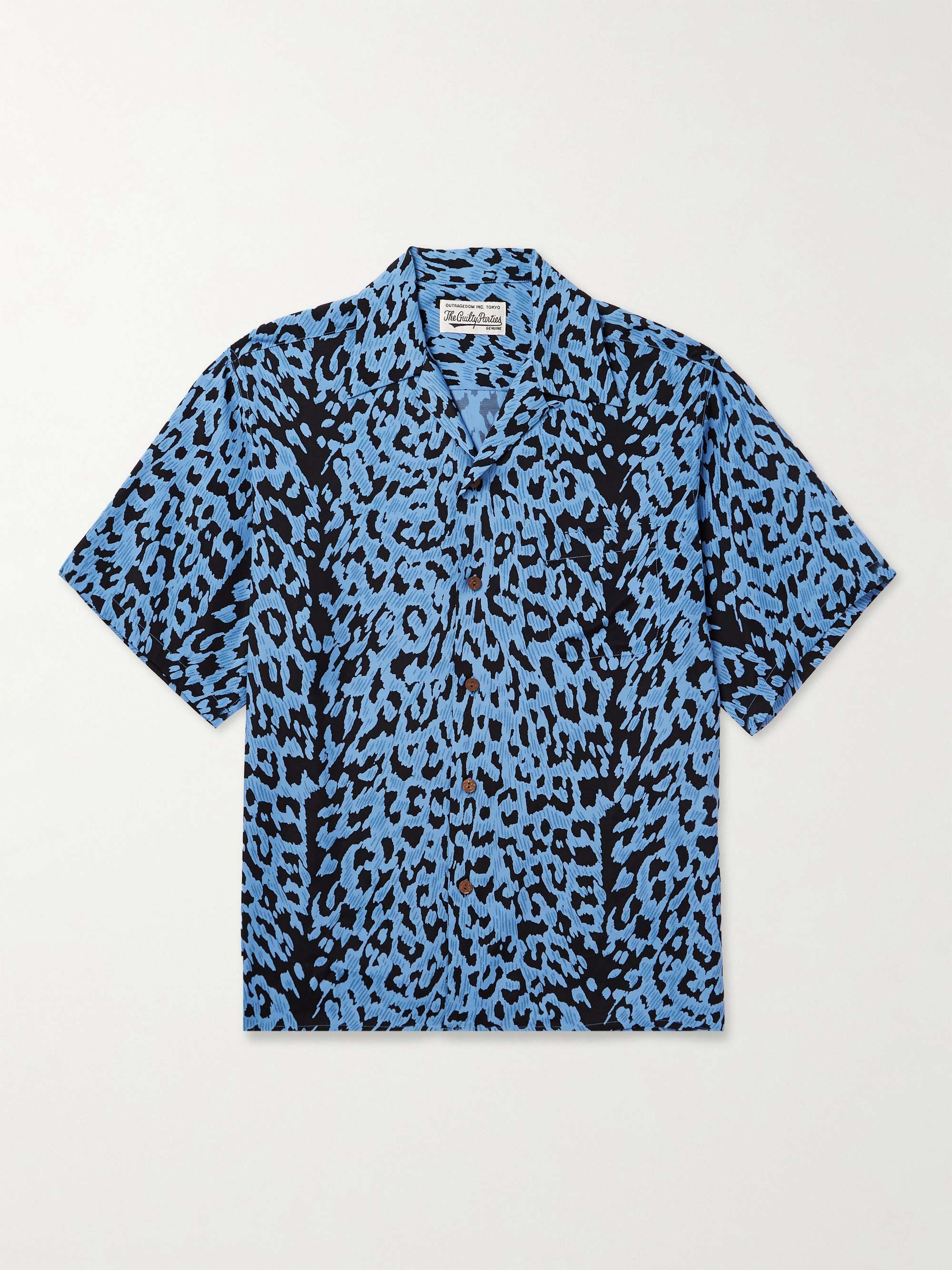 Camicia in raso con stampa leopardata e colletto aperto WACKO MARIA da uomo  | MR PORTER