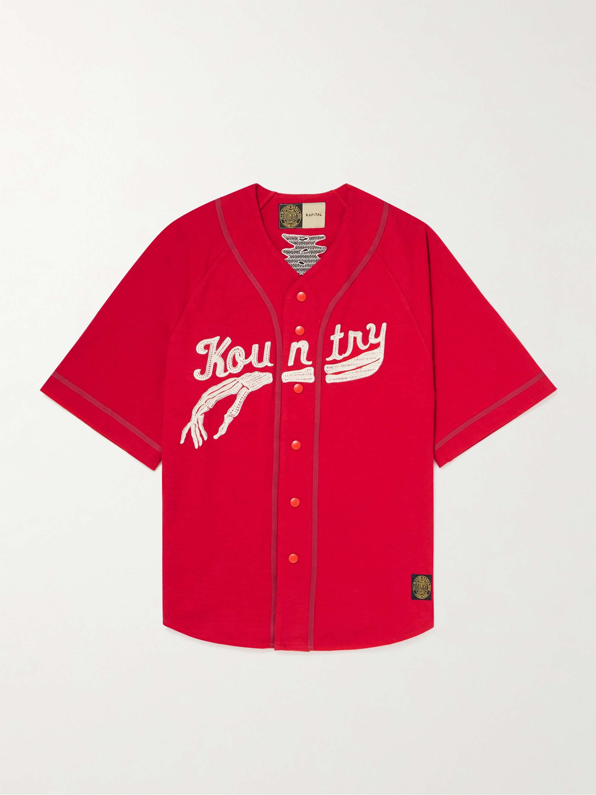 KAPITAL Oversized Logo-Appliquéd Cotton-Jersey Baseball Shirt for Men | MR  PORTER