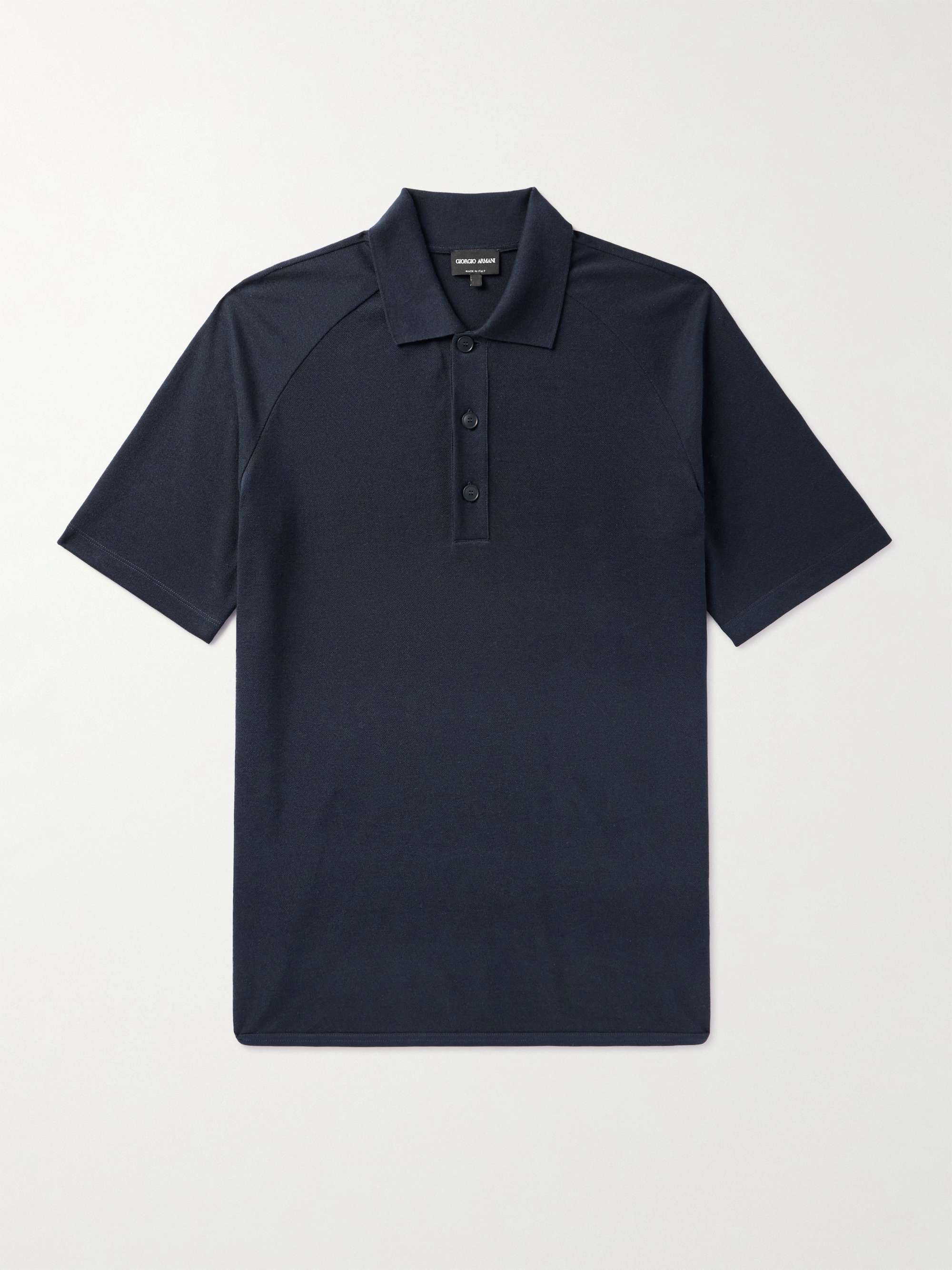 GIORGIO ARMANI Cotton and Cashmere-Blend Piqué Polo Shirt for Men | MR  PORTER