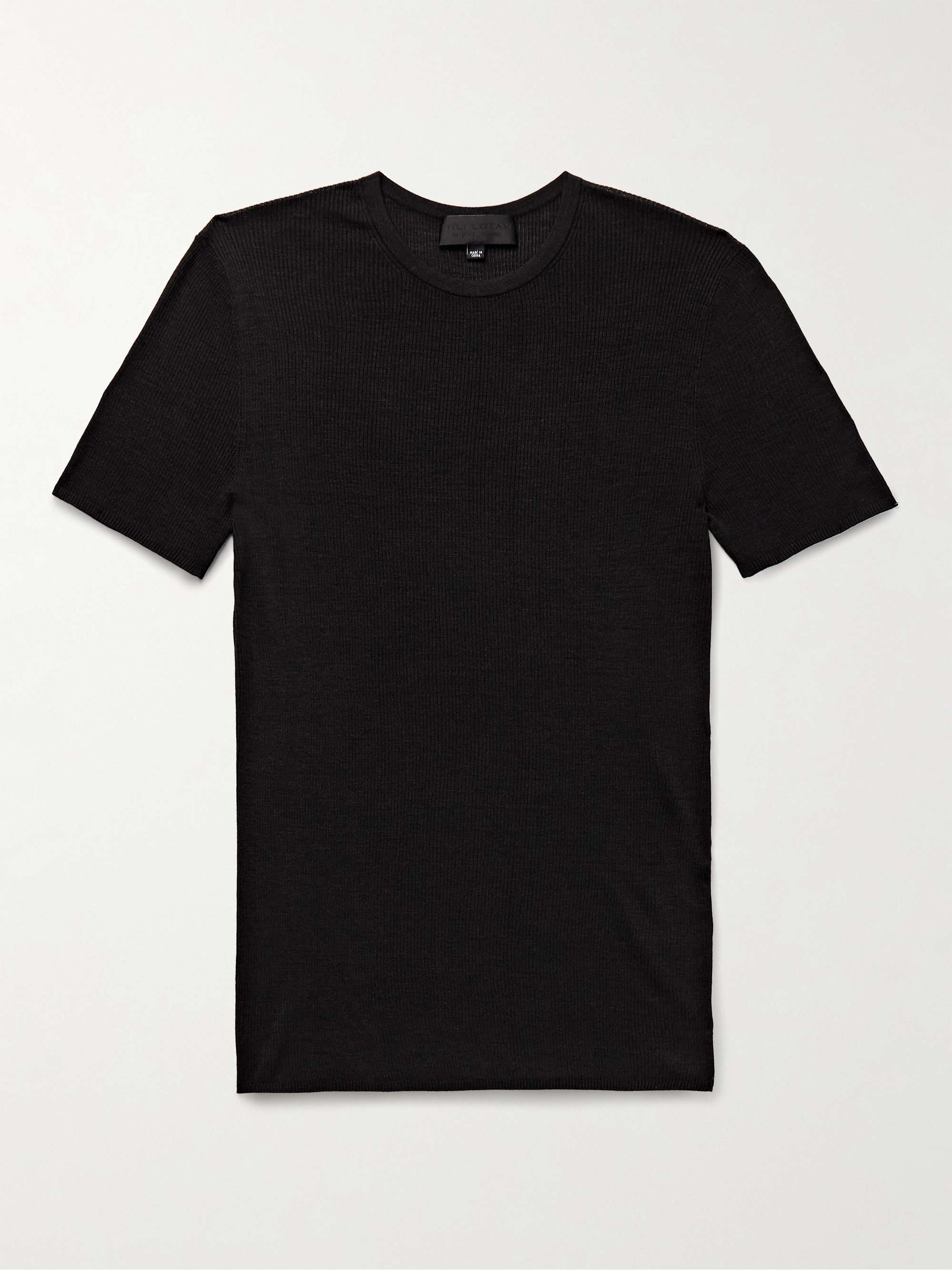 NILI LOTAN Griffen Slim-Fit Ribbed Silk T-Shirt for Men | MR PORTER