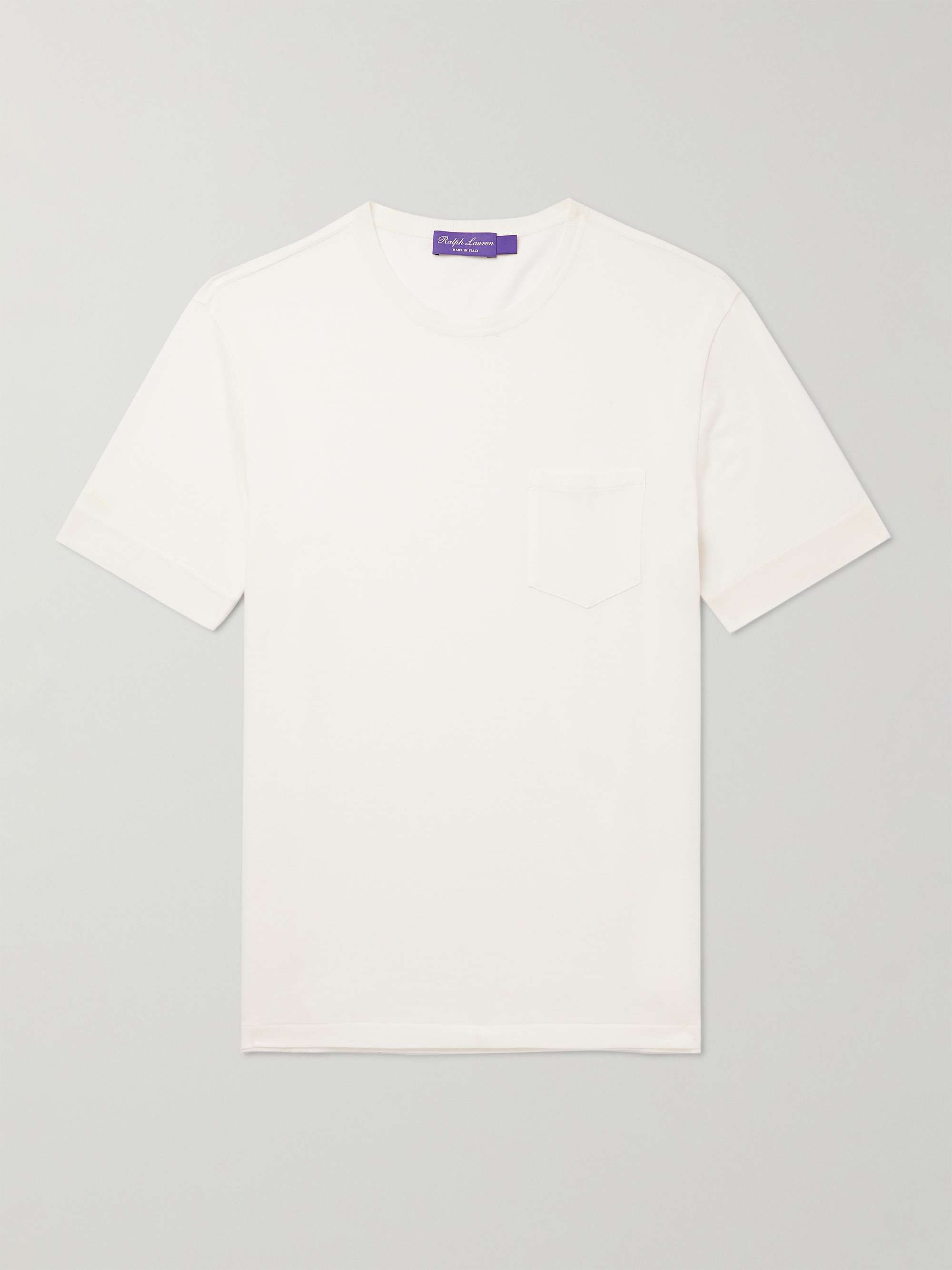 RALPH LAUREN PURPLE LABEL Cotton, Silk and Linen-Blend Piqué T-Shirt for  Men | MR PORTER