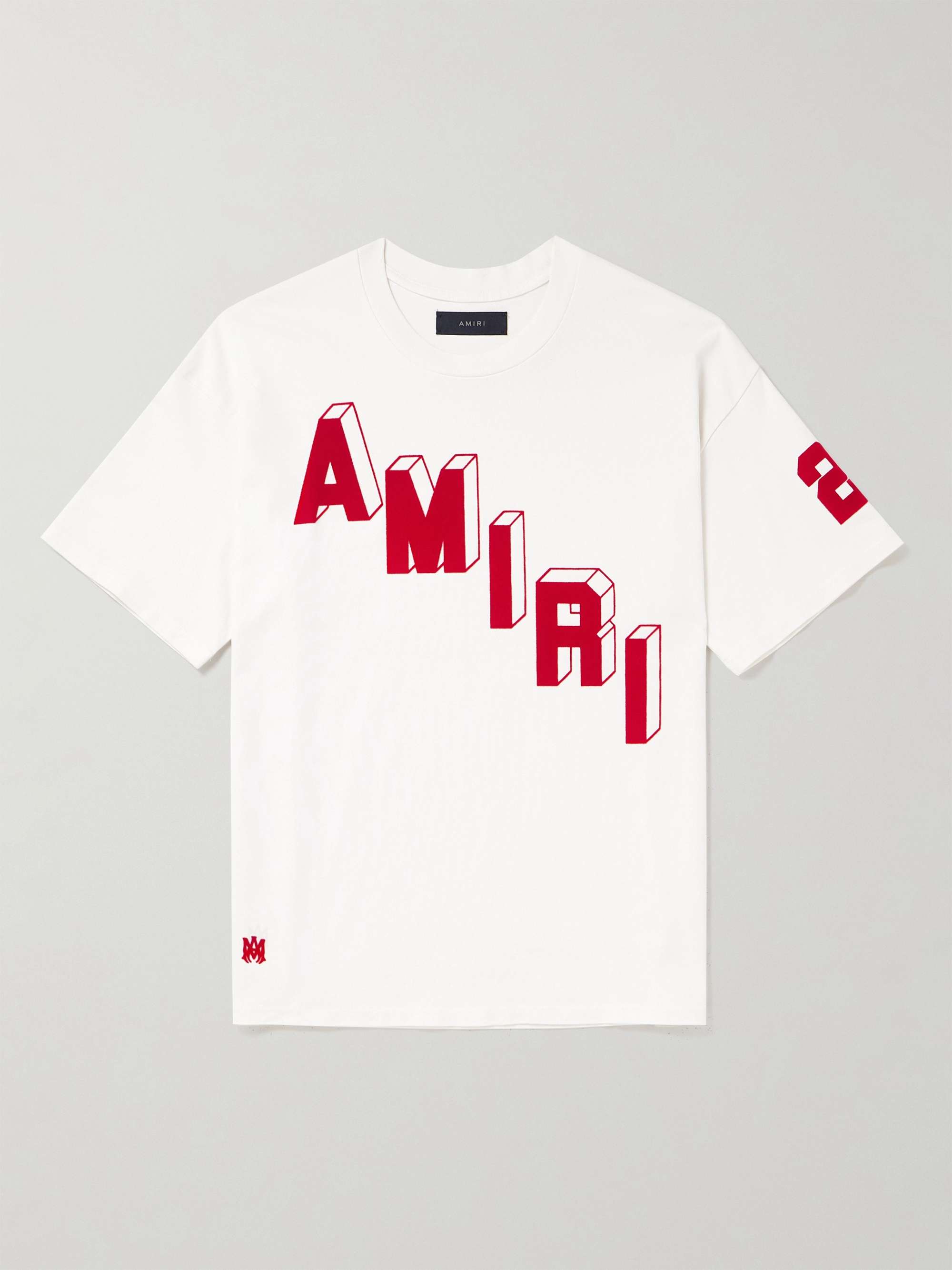 Amiri Men's Logo-Flocked Felt-trimmed Cotton-jersey T