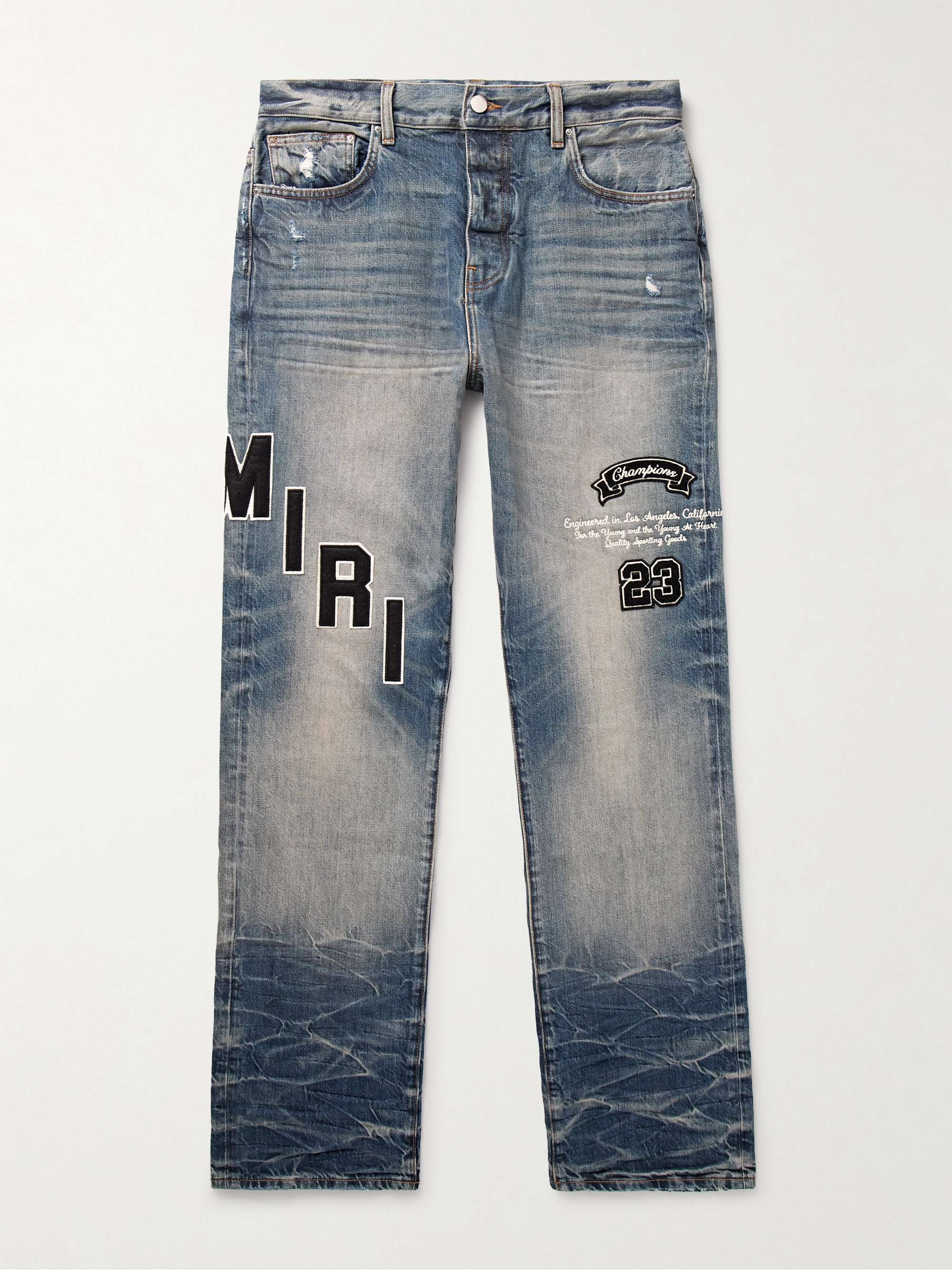 Made To Order Patchworked Portrait Denim Pants - Men - Ready-to