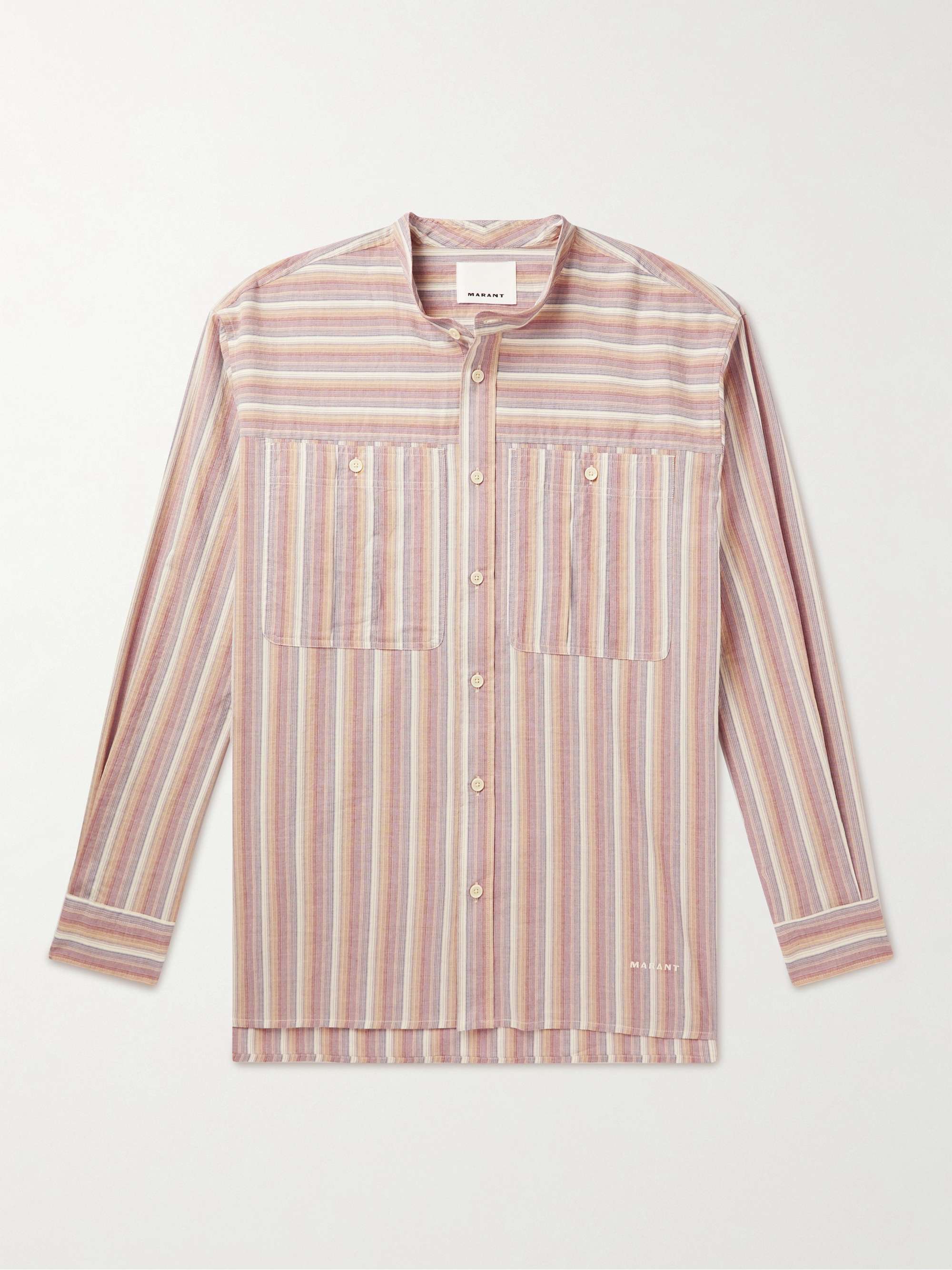ISABEL MARANT Taylori Grandad-Collar Striped Cotton-Poplin Shirt for Men |  MR PORTER