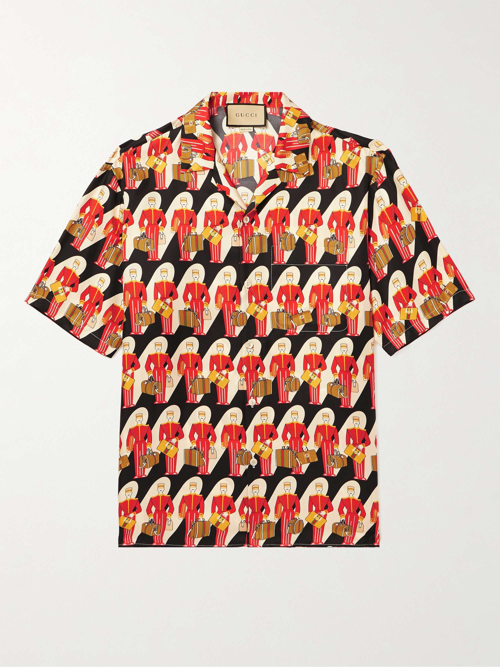GUCCI Camp-Collar Printed Silk-Twill Shirt for Men | MR PORTER