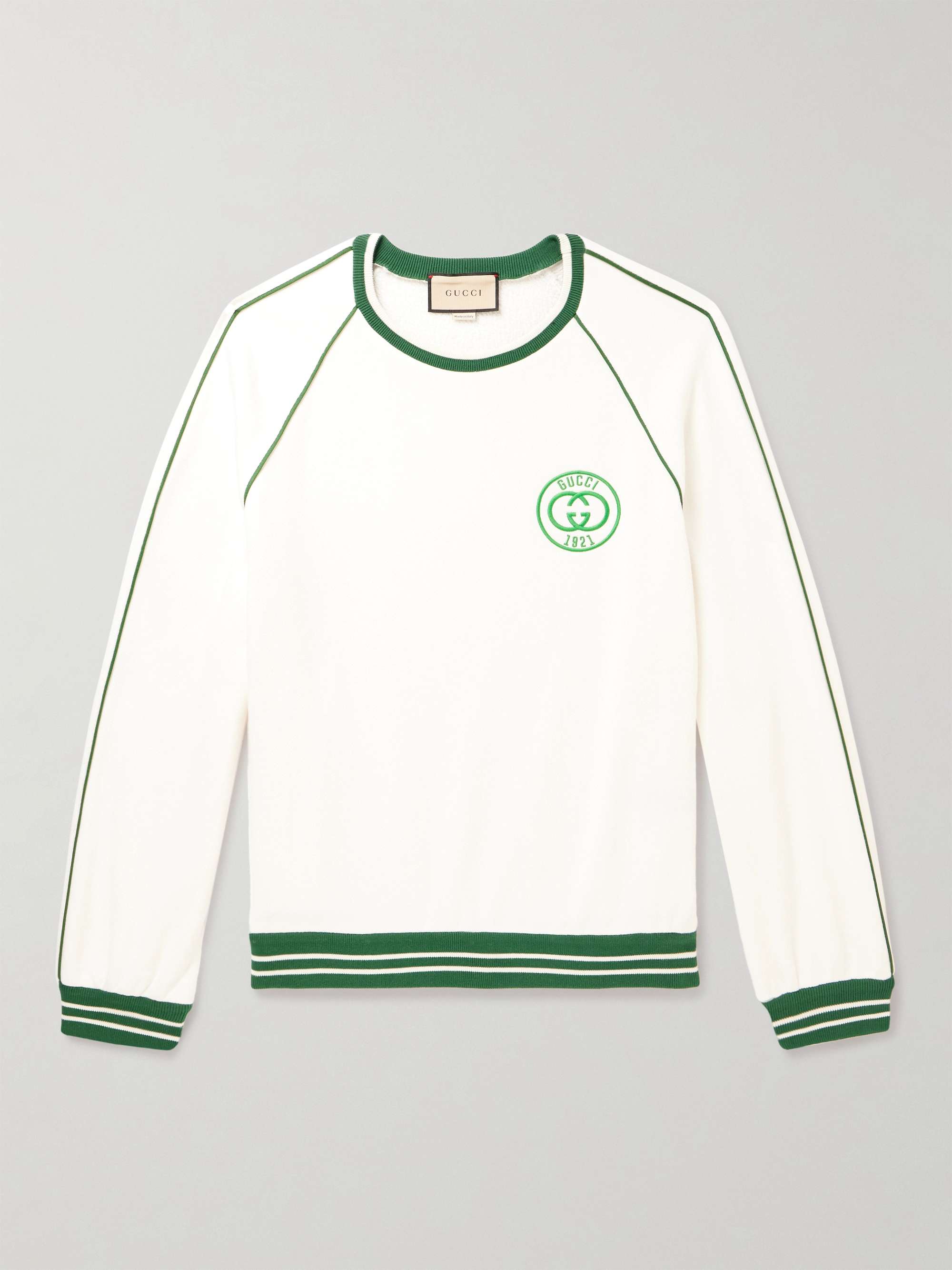 GUCCI Logo-Embroidered Cotton-Jersey Sweatshirt for | MR PORTER