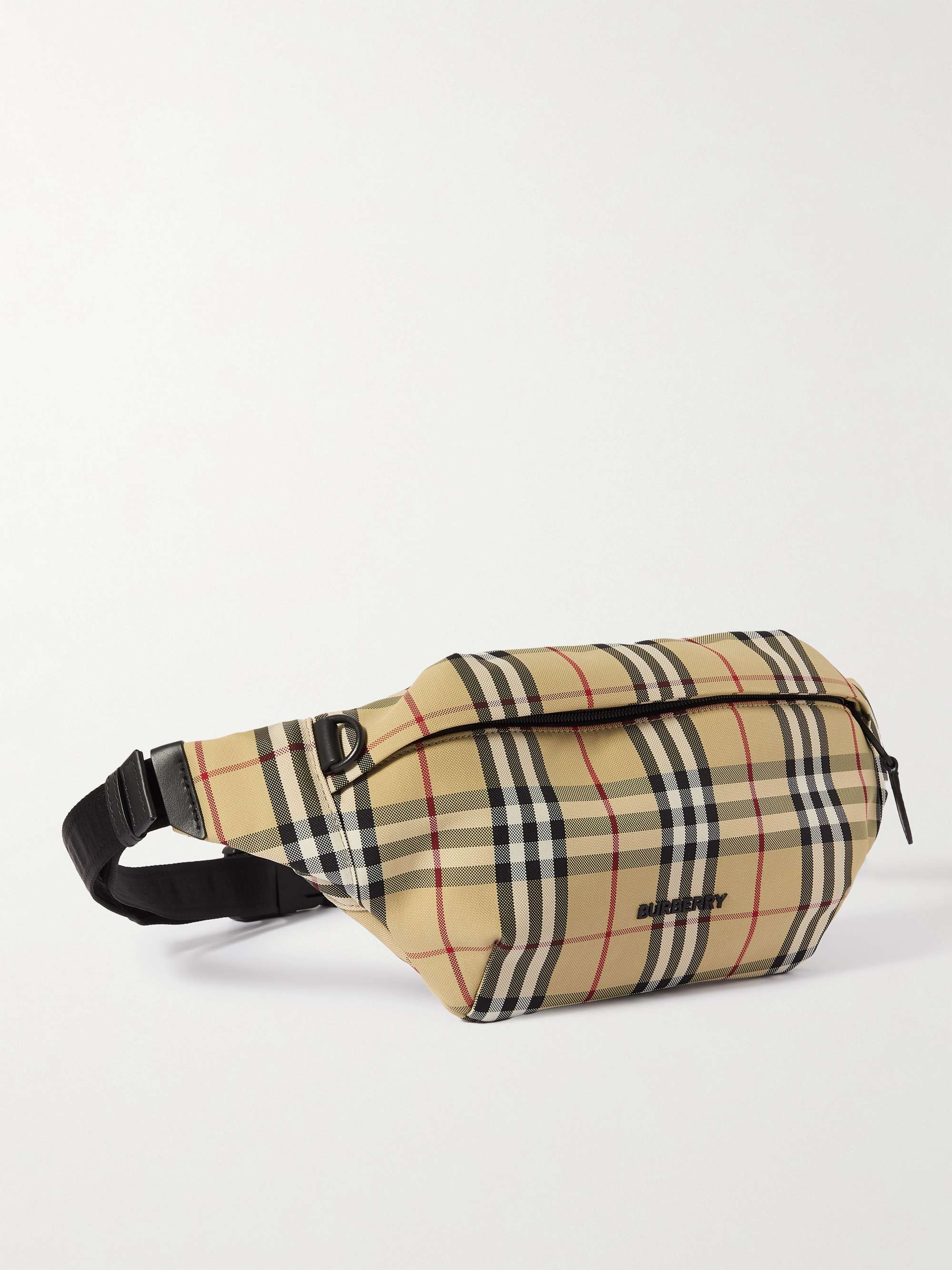 Men's Vintage Check Nylon Belt Bag/Fanny Pack