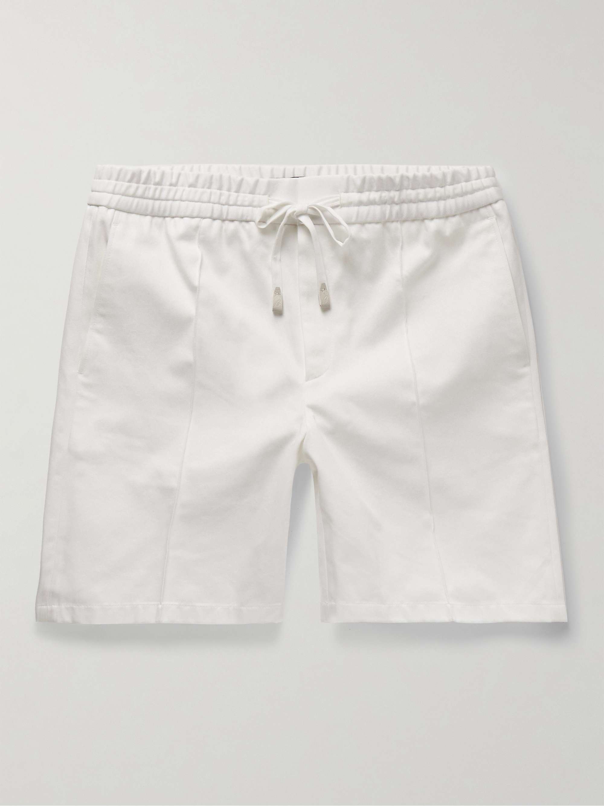 BRIONI Slim-Fit Straight-Leg Cotton-Twill Drawstring Shorts for Men | MR  PORTER