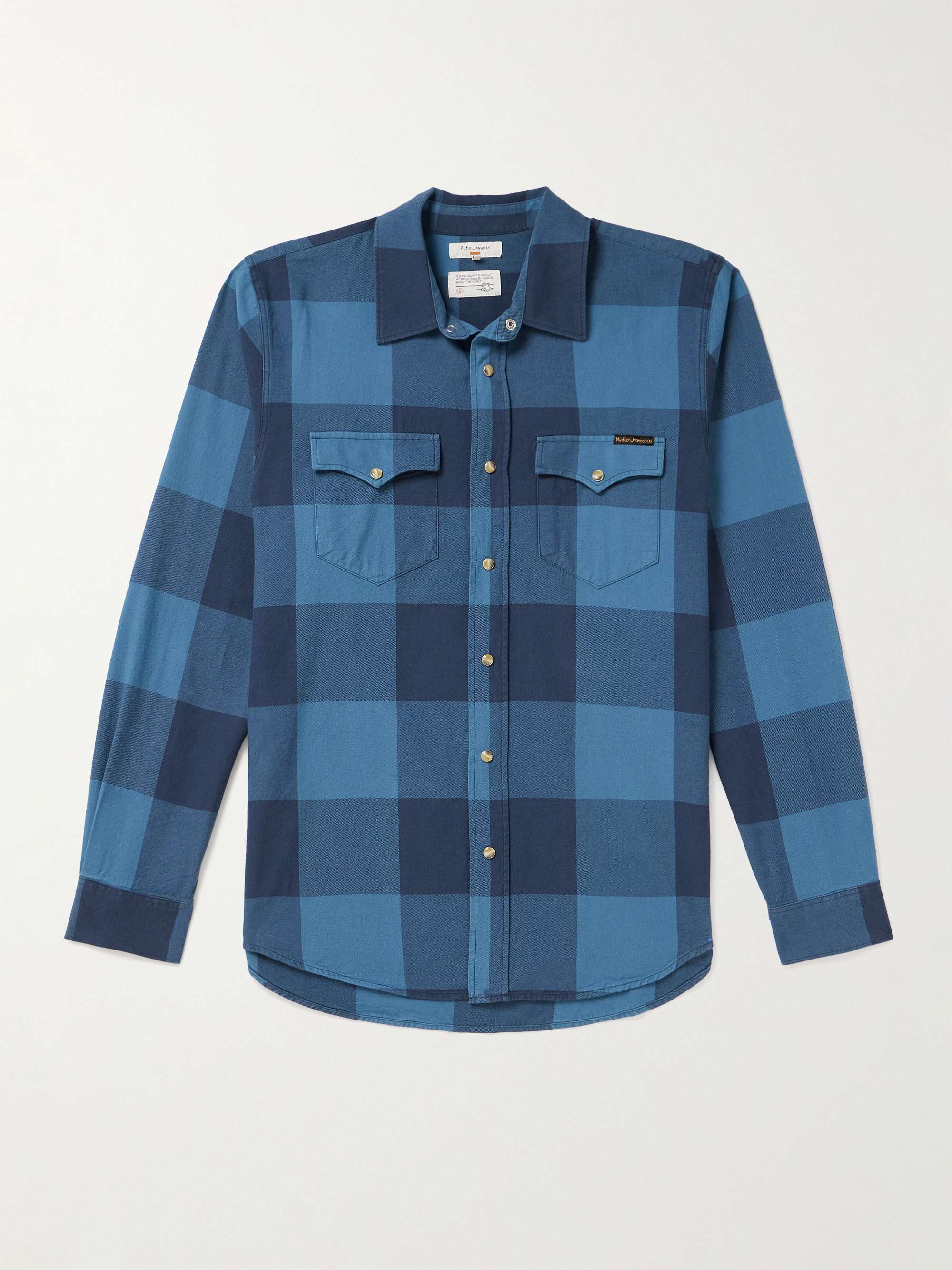 NUDIE JEANS George Checked Cotton-Twill Western Shirt for Men | MR PORTER