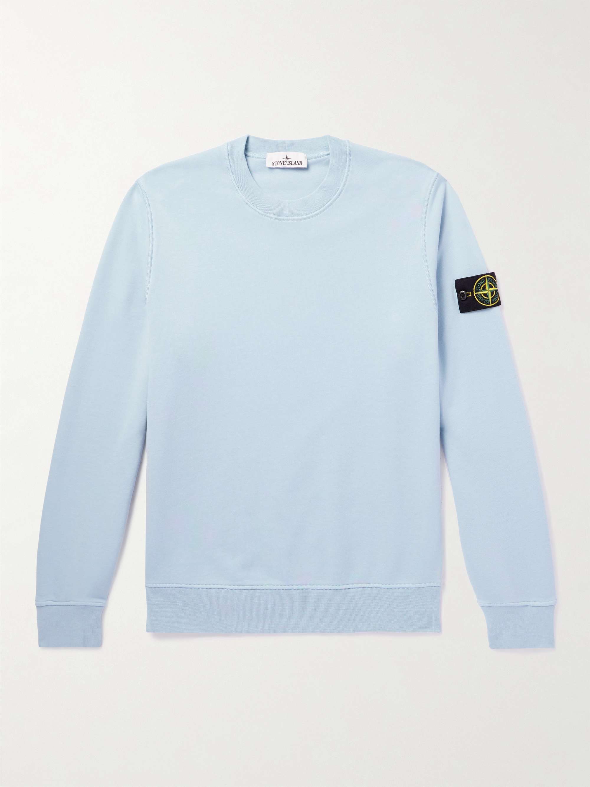 STONE ISLAND Logo-Appliquéd Cotton-Jersey Sweatshirt for Men | MR PORTER
