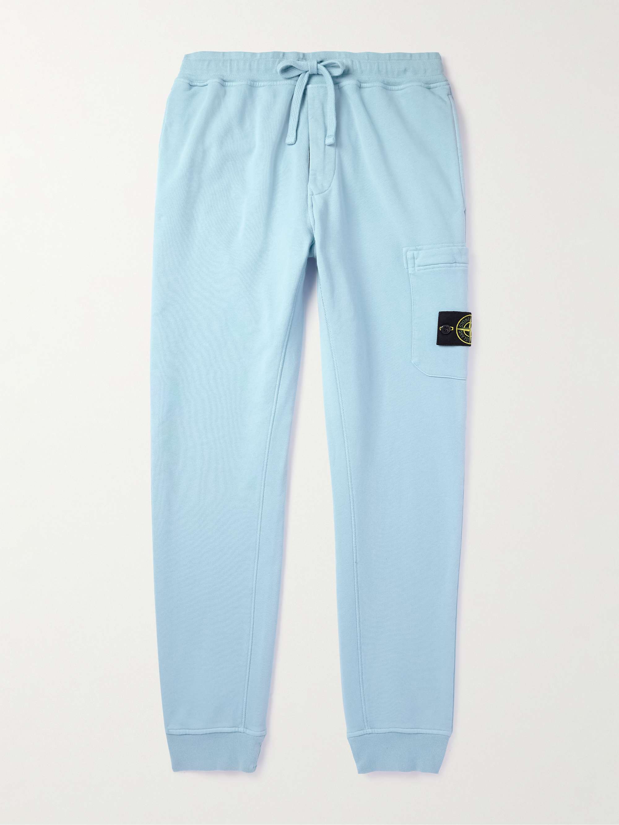 STONE ISLAND Tapered Logo-Appliquéd Cotton-Jersey Sweatpants for Men | MR  PORTER