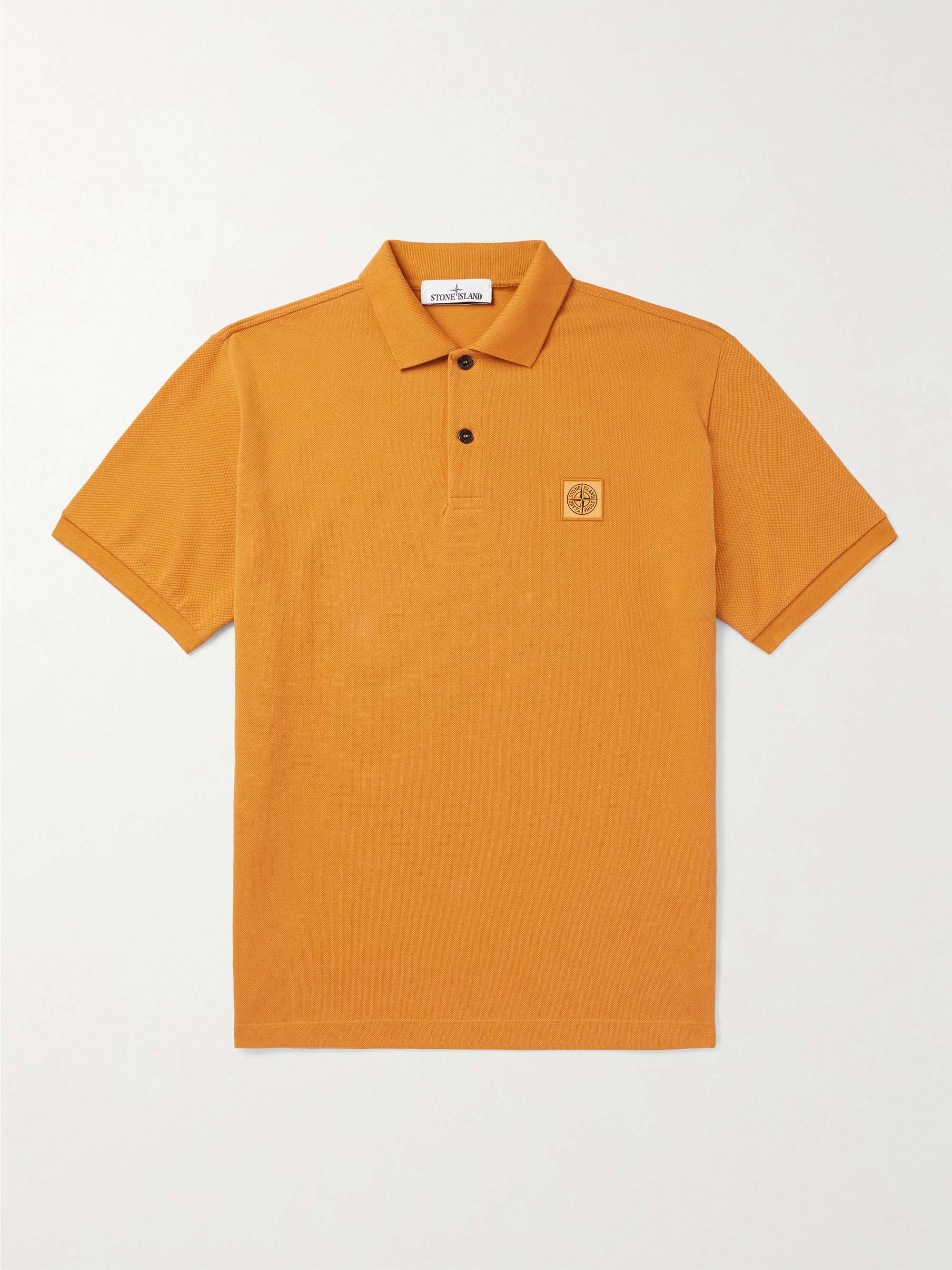 STONE ISLAND Garment-Dyed Logo-Appliquéd Cotton-Piqué Polo Shirt for Men |  MR PORTER