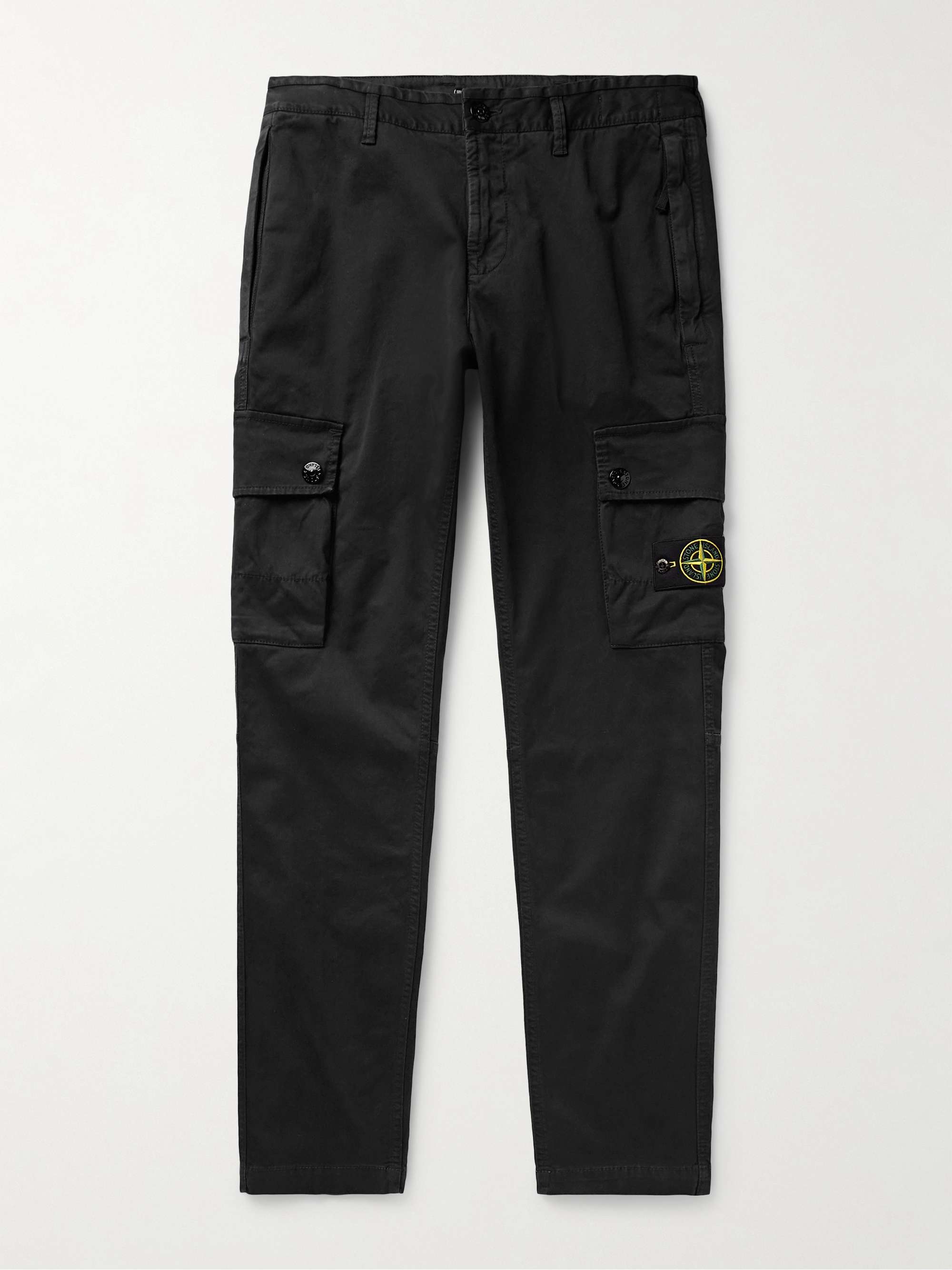 STONE ISLAND Slim-Fit Tapered Logo-Appliquéd Cotton-Blend Cargo Trousers  for Men | MR PORTER