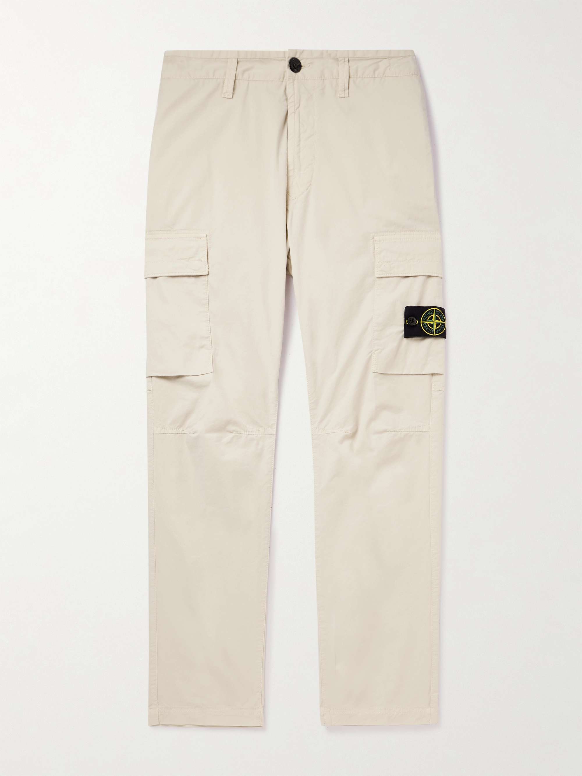 STONE ISLAND Straight-Leg Logo-Appliquéd Cotton-Blend Twill Cargo Trousers  for Men | MR PORTER