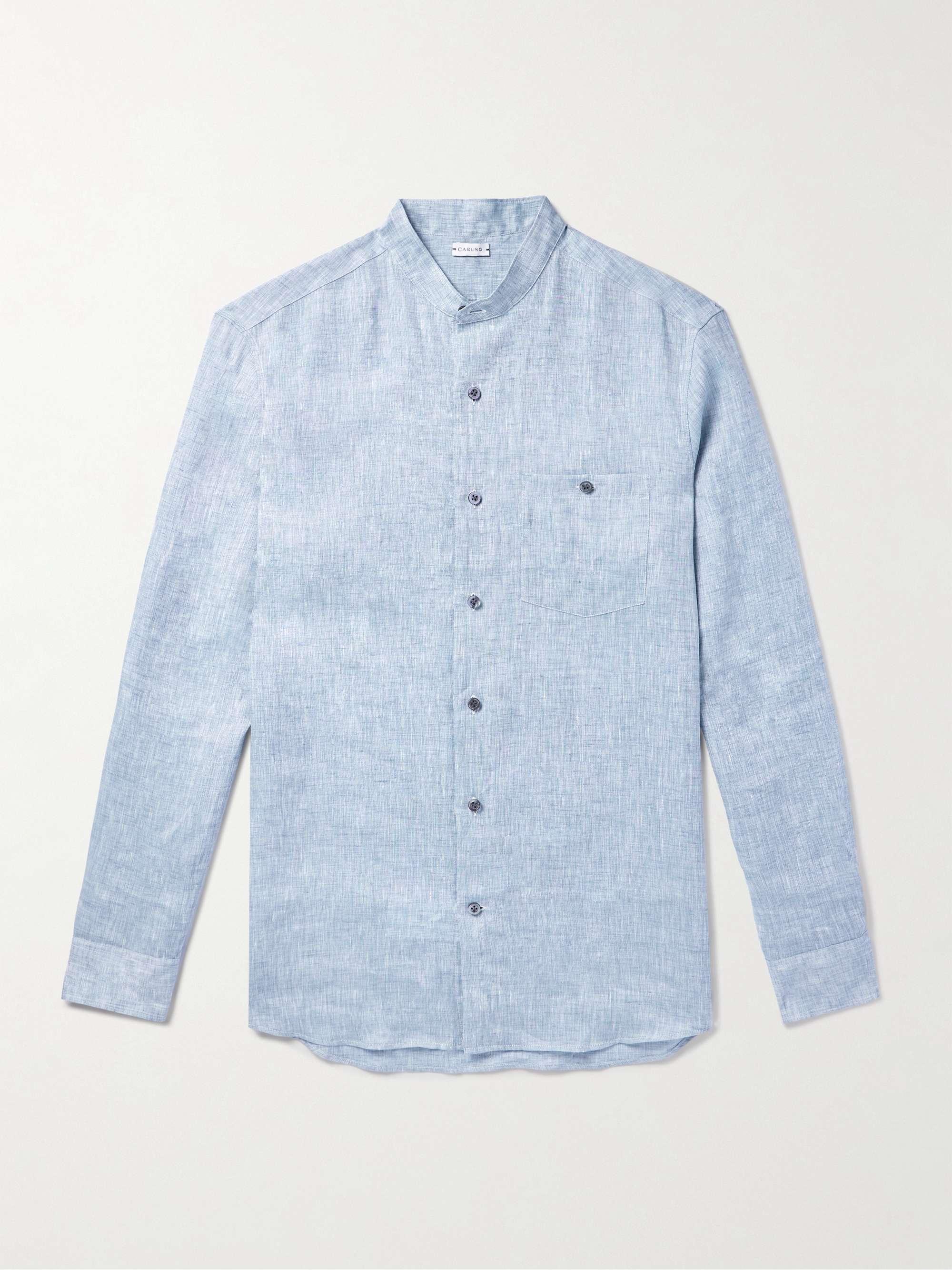 CARUSO Grandad-Collar Linen Shirt for Men | MR PORTER