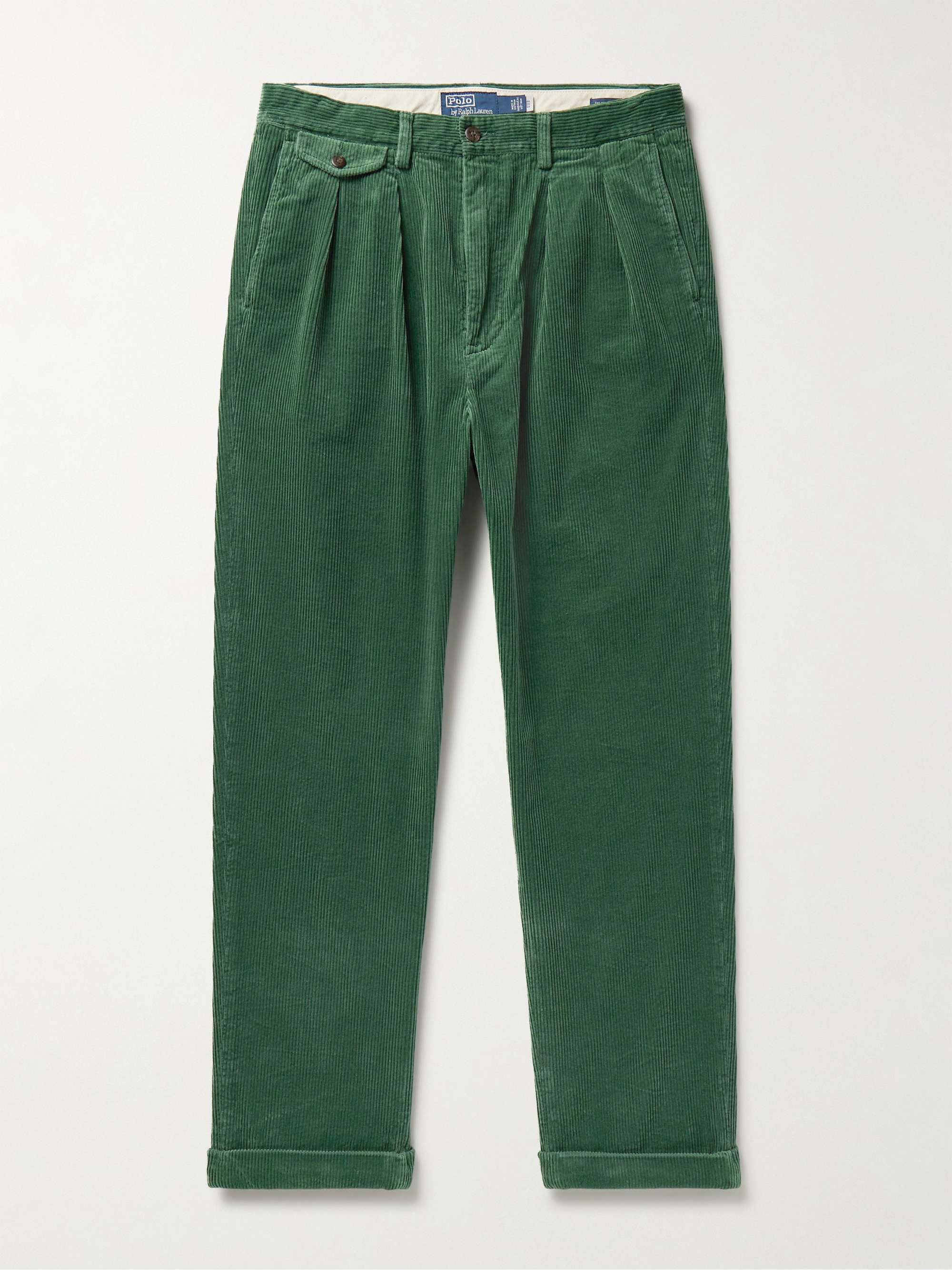 POLO RALPH LAUREN Whitman Slim-Fit Pleated Cotton-Corduroy Trousers for Men  | MR PORTER