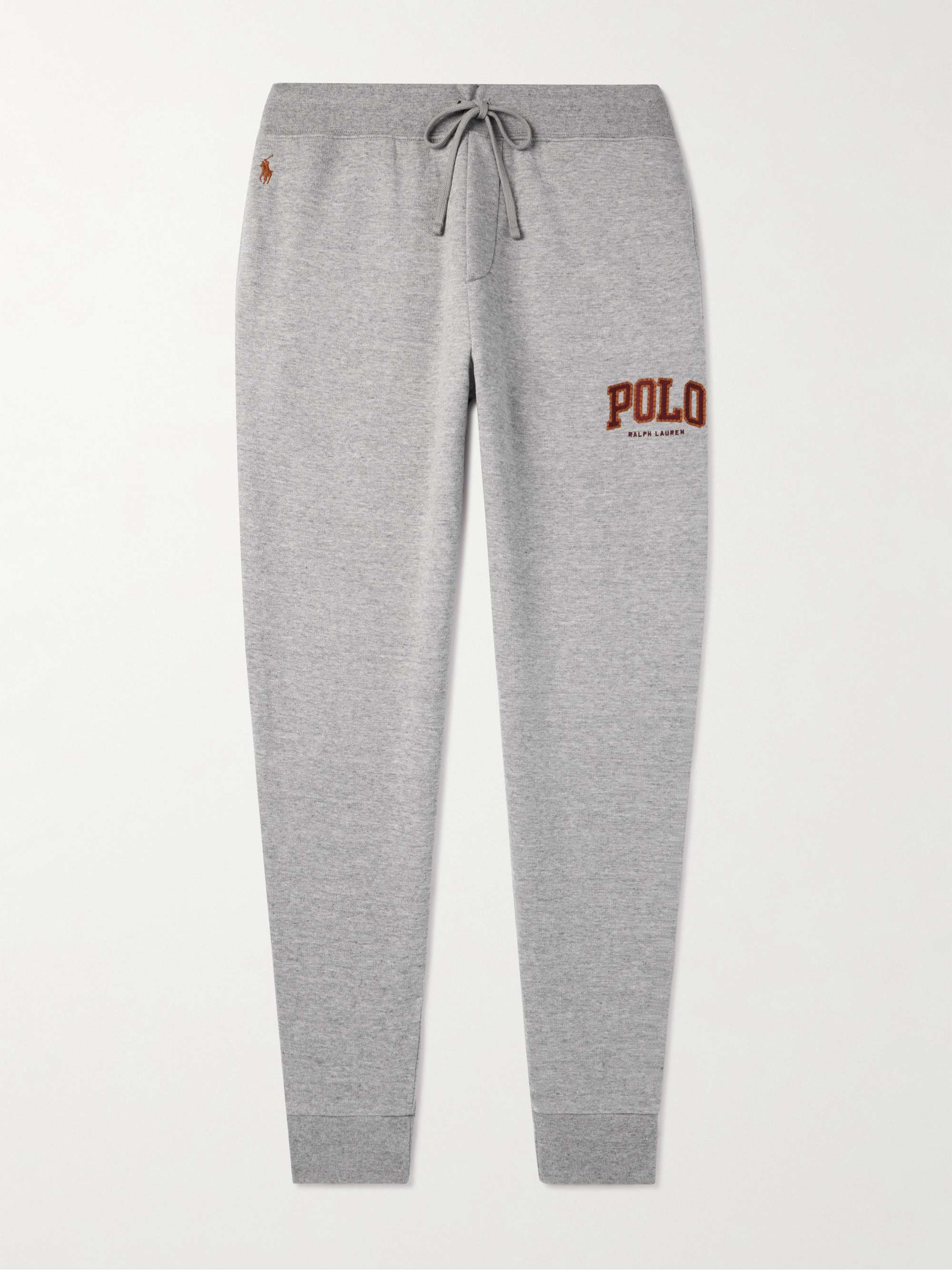 POLO RALPH LAUREN Tapered Logo-Embroidered Cotton-Blend Jersey Sweatpants  for Men | MR PORTER