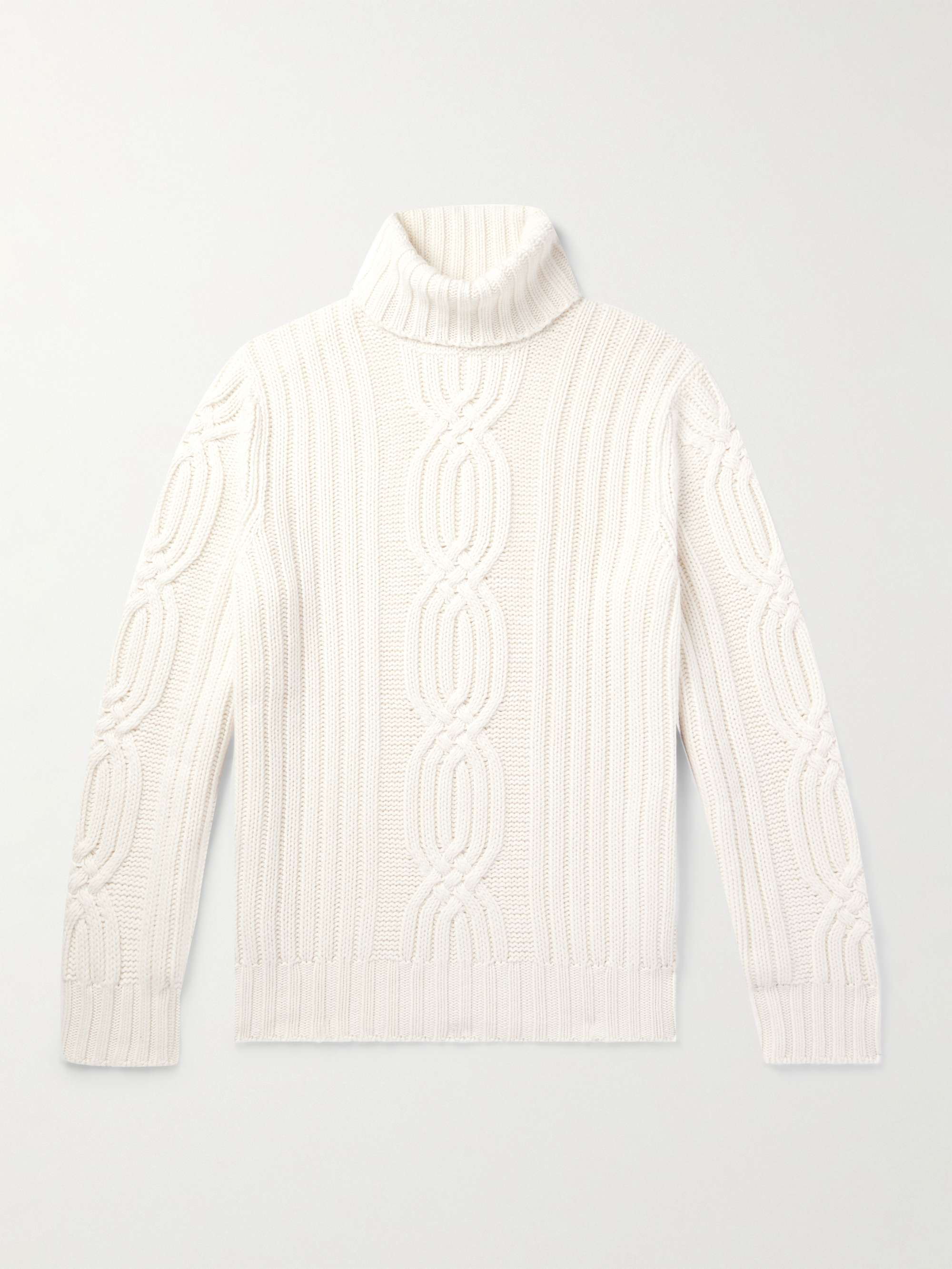 BRUNELLO CUCINELLI Slim-Fit Cable-Knit Cashmere Rollneck Sweater for Men |  MR PORTER