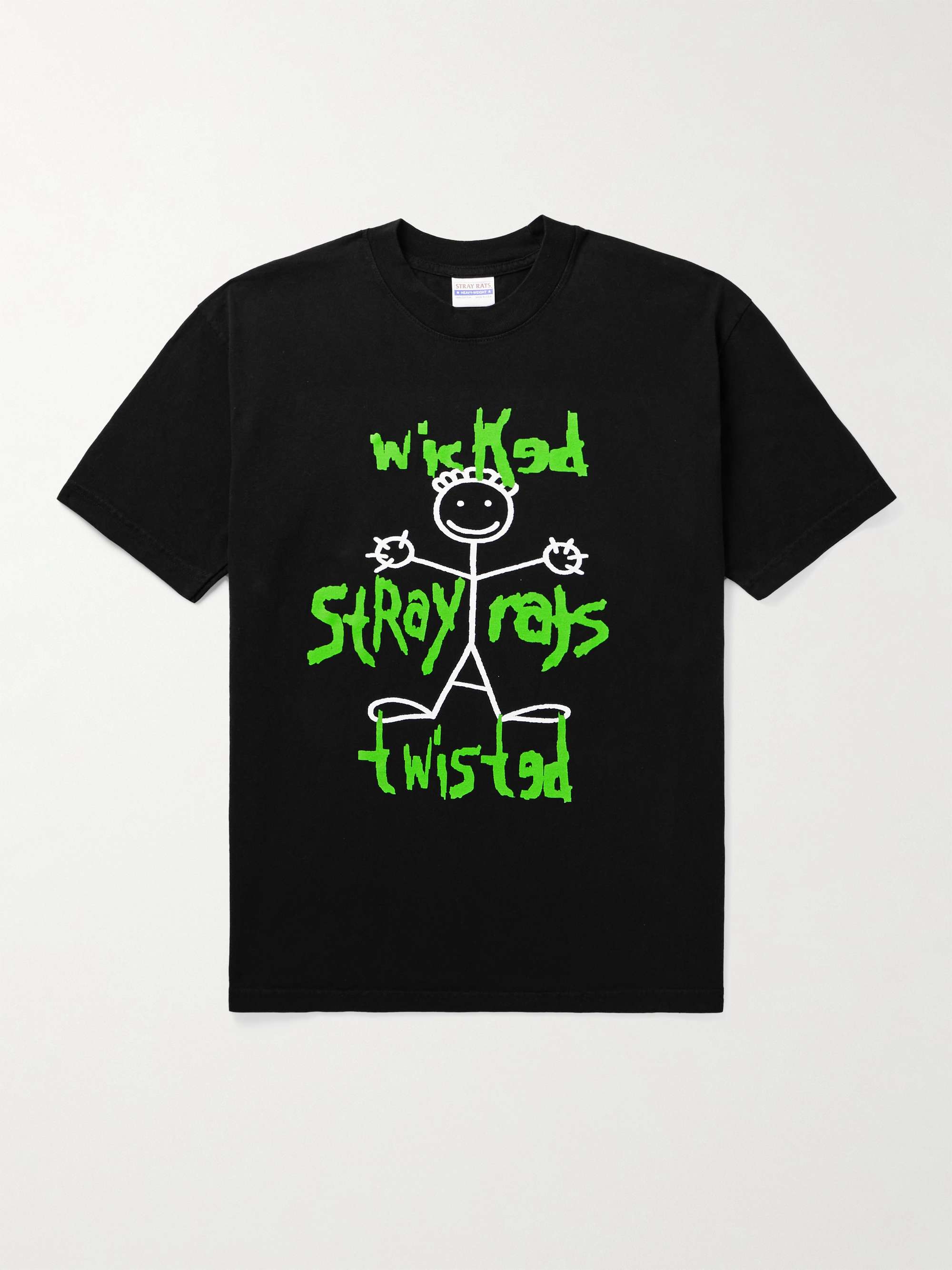 STRAY RATS Wicked Twisted Printed Cotton-Jersey T-Shirt for Men | MR PORTER