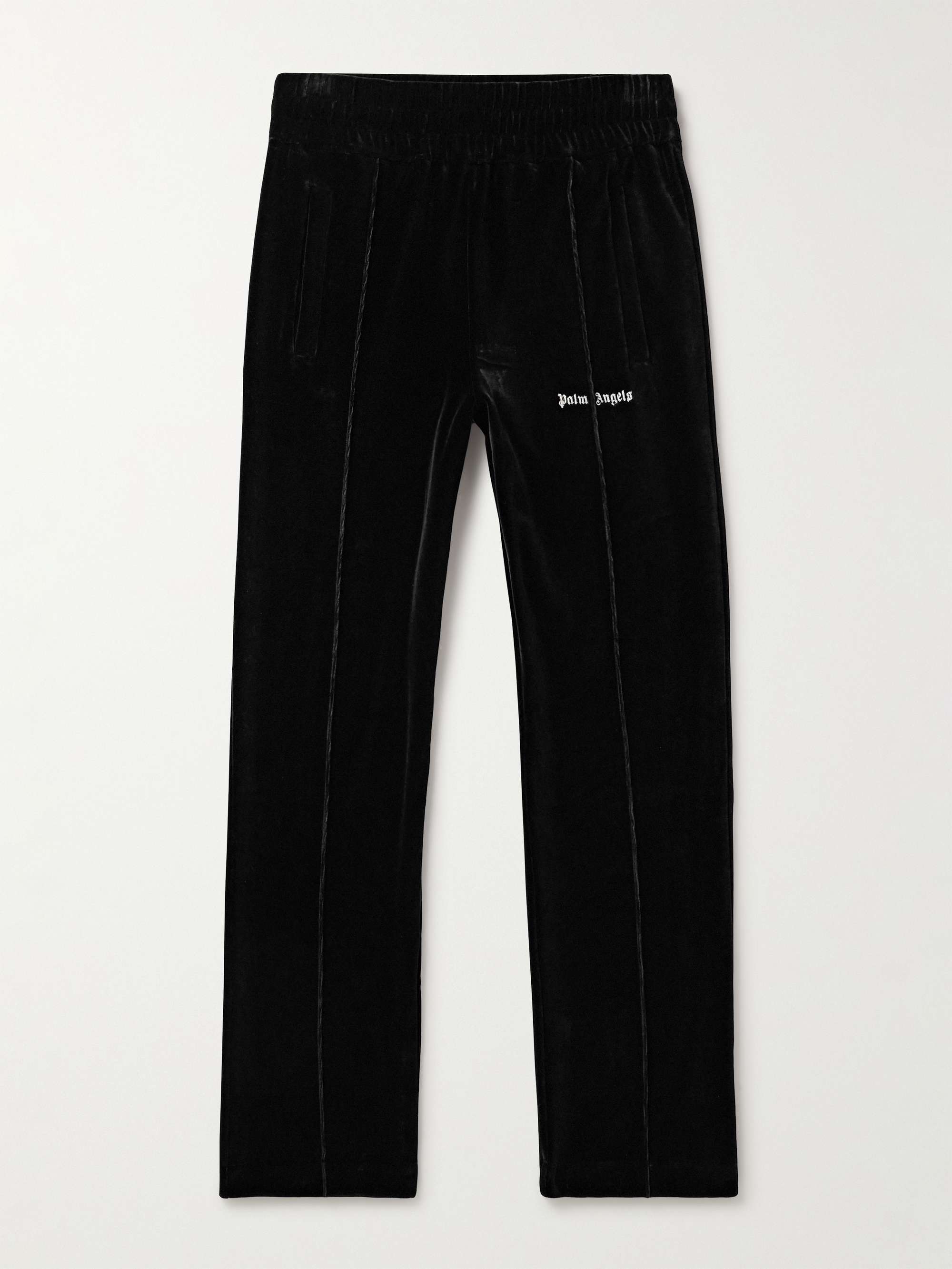 PALM ANGELS Slim-Fit Straight-Leg Cotton-Blend Velour Track Pants for Men |  MR PORTER