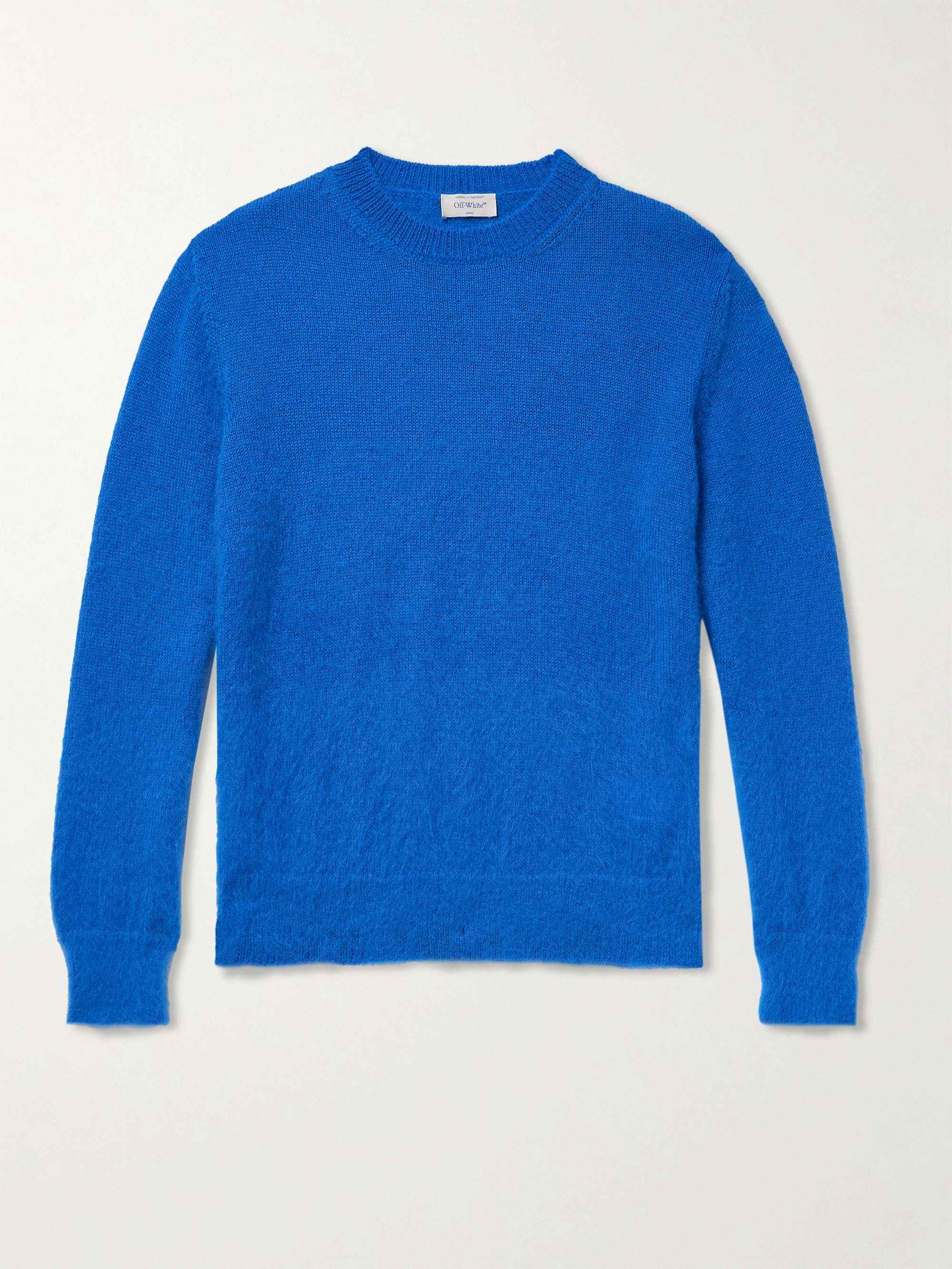 OFF-WHITE Logo-Jacquard Mohair-Blend Sweater for Men | MR PORTER