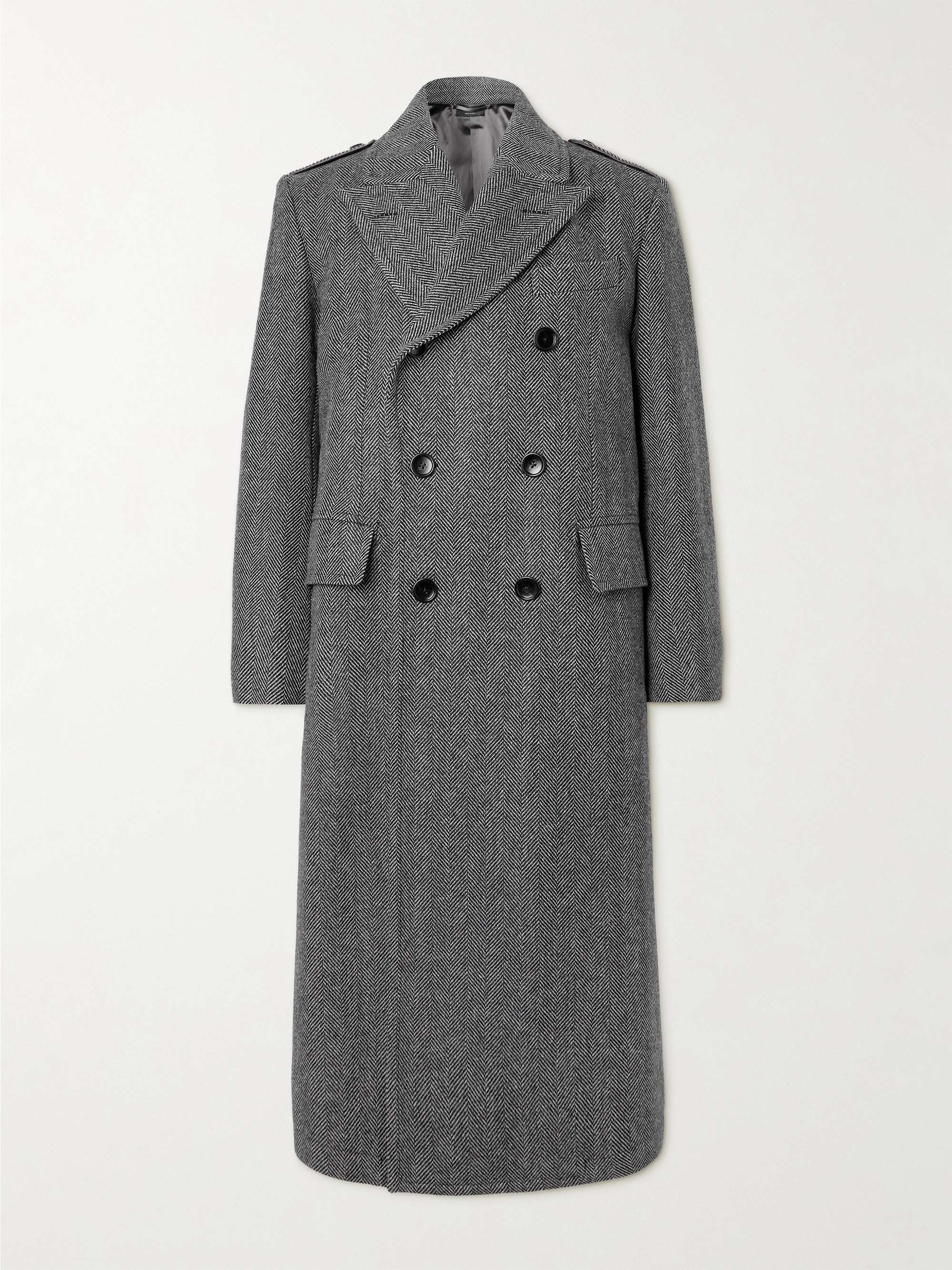 Herringbone Leather Long Coat - Women - Ready-to-Wear