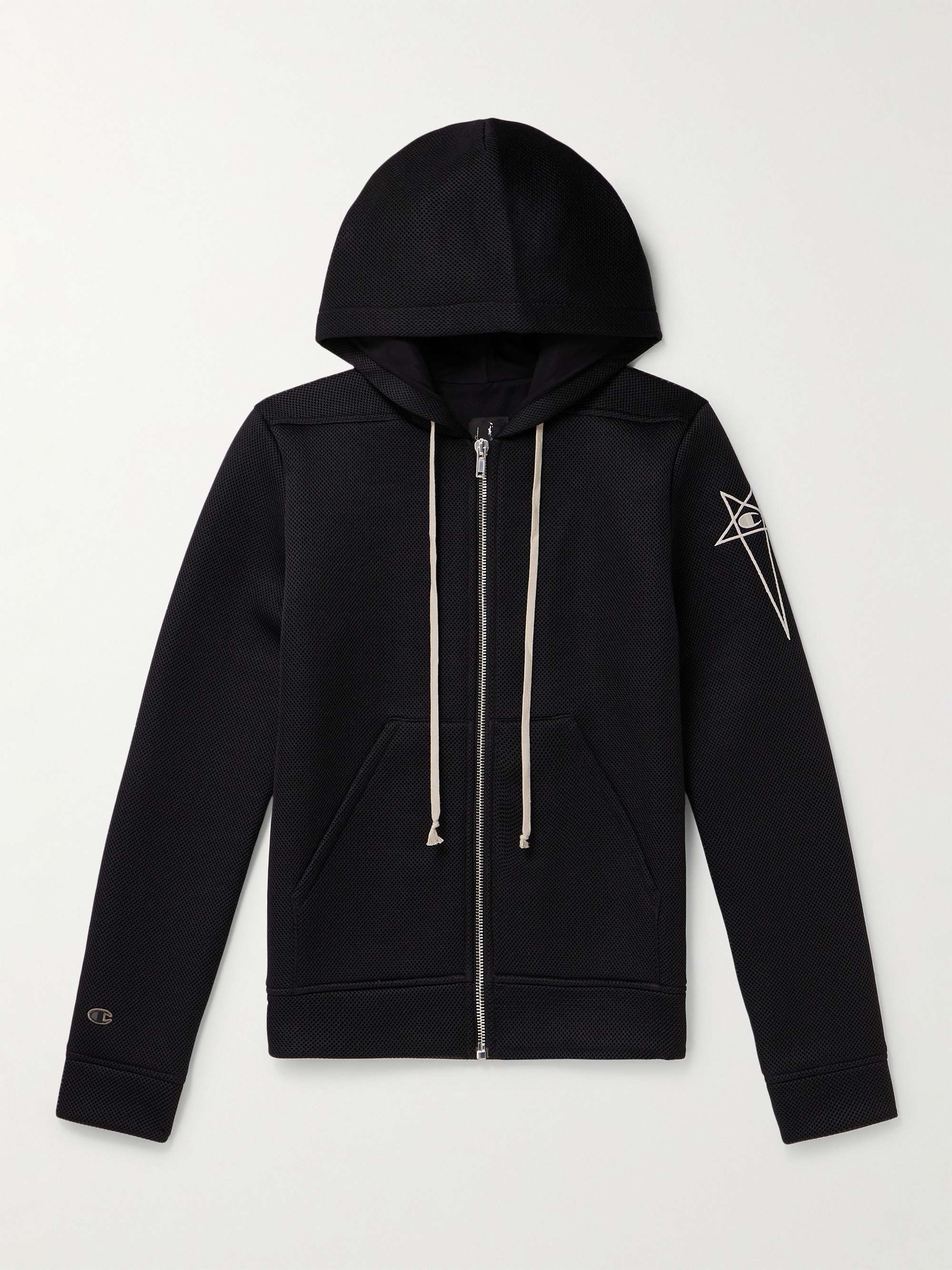 RICK OWENS + Champion Jason's Embroidered Recycled-Mesh Zip-Up Hoodie for  Men | MR PORTER