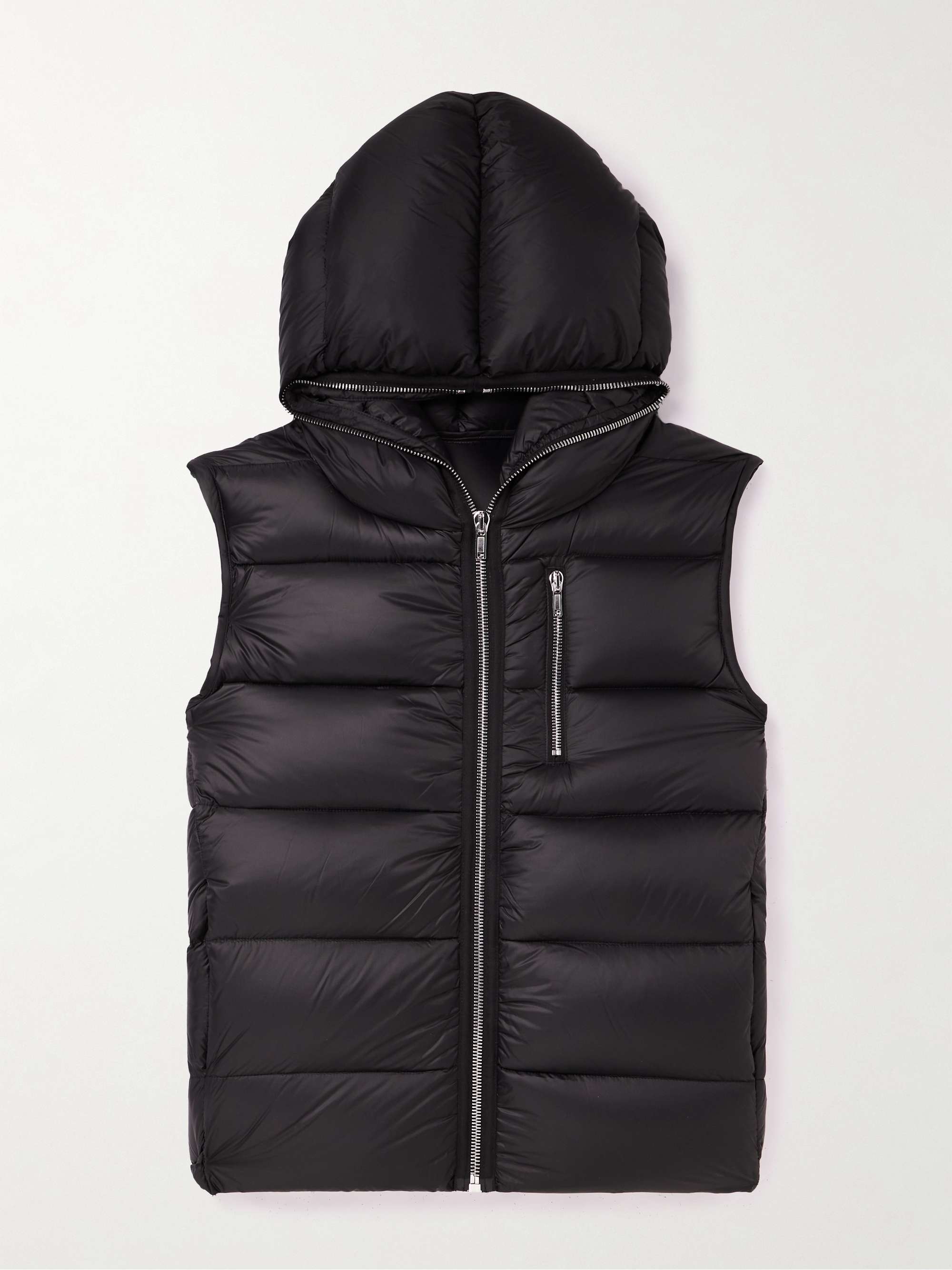 RICK OWENS Quilted Recycled-Shell Hooded Down Gilet for Men | MR PORTER