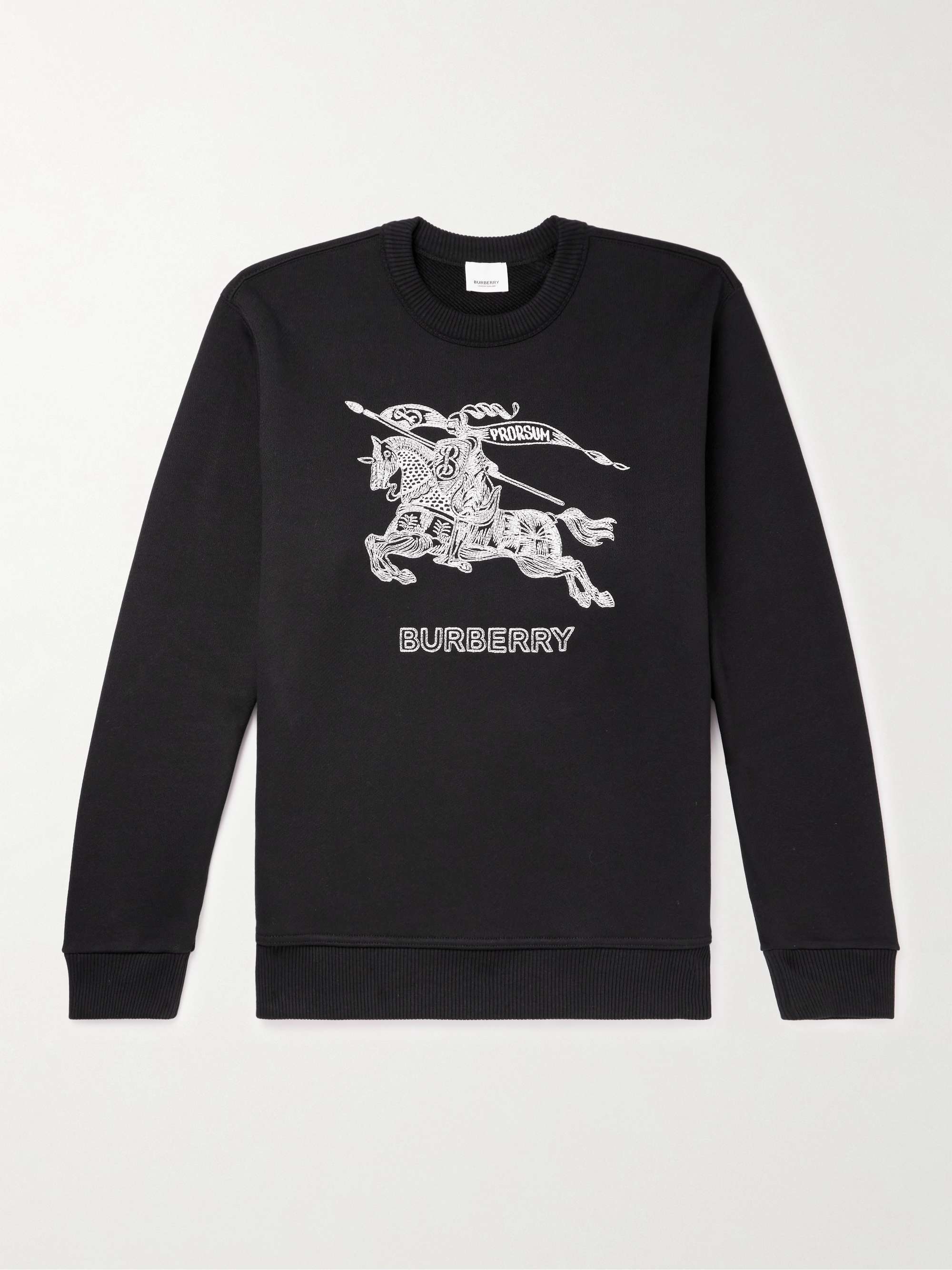 BURBERRY Logo-Embroidered Cotton-Jersey Sweatshirt for Men | MR PORTER