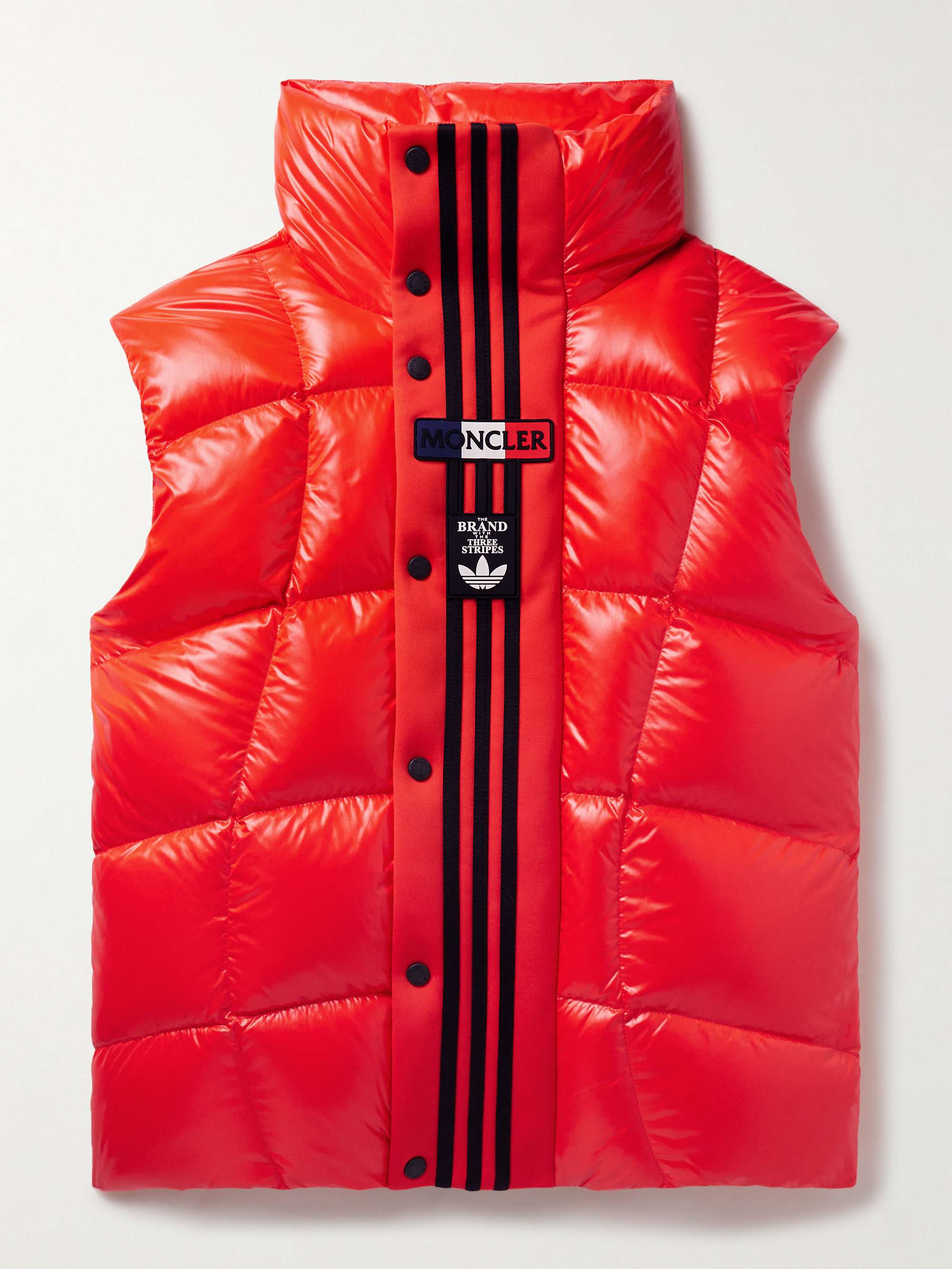 MONCLER GENIUS + adidas Originals Bozon Tech Jersey-Trimmed Quilted  Glossed-Shell Down Gilet for Men | MR PORTER
