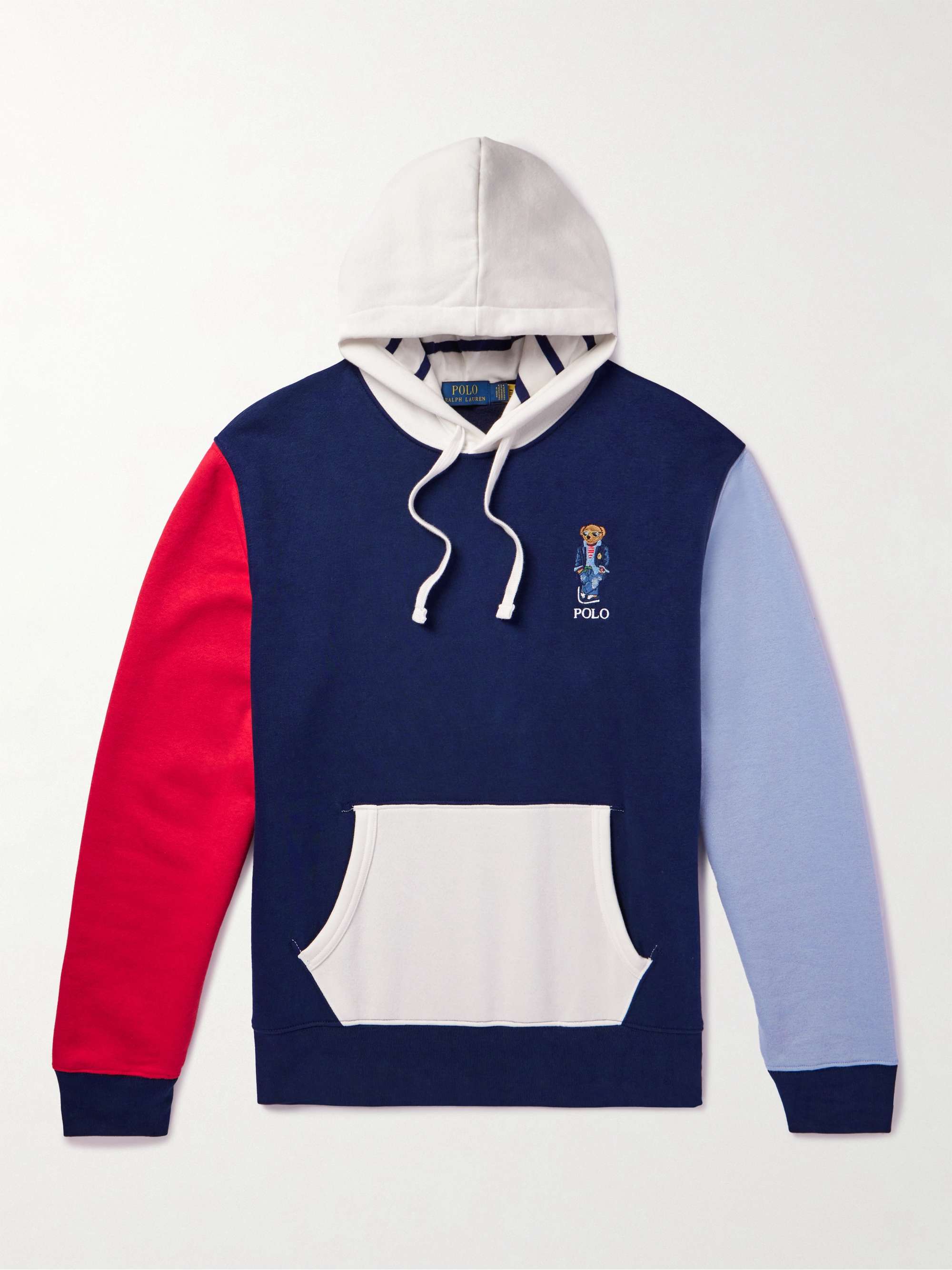 POLO RALPH LAUREN Logo-Embroidered Colour-Block Cotton-Blend Jersey  Sweatshirt for Men | MR PORTER