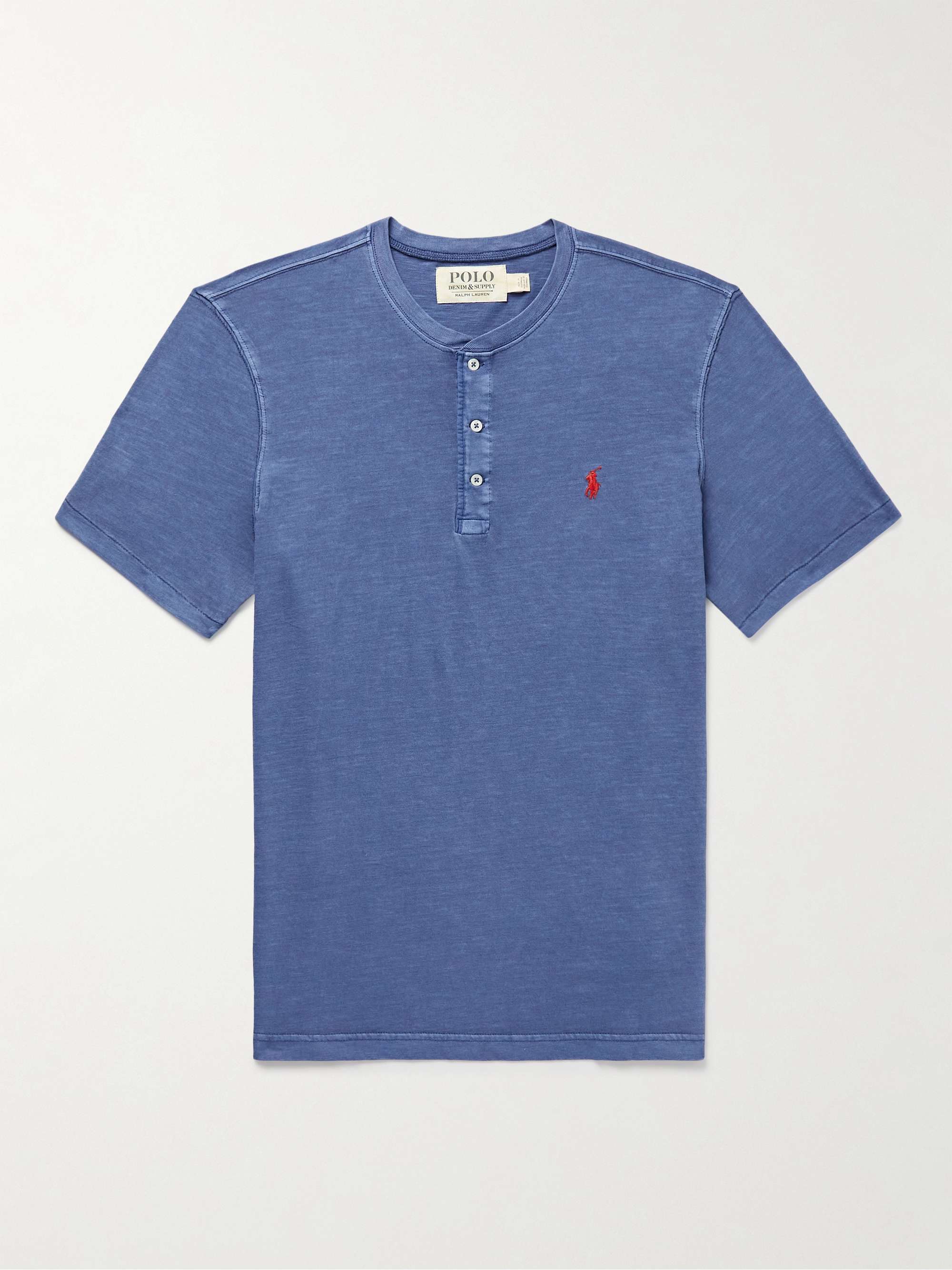 POLO RALPH LAUREN Logo-Embroidered Cotton-Jersey Henley T-Shirt for Men |  MR PORTER