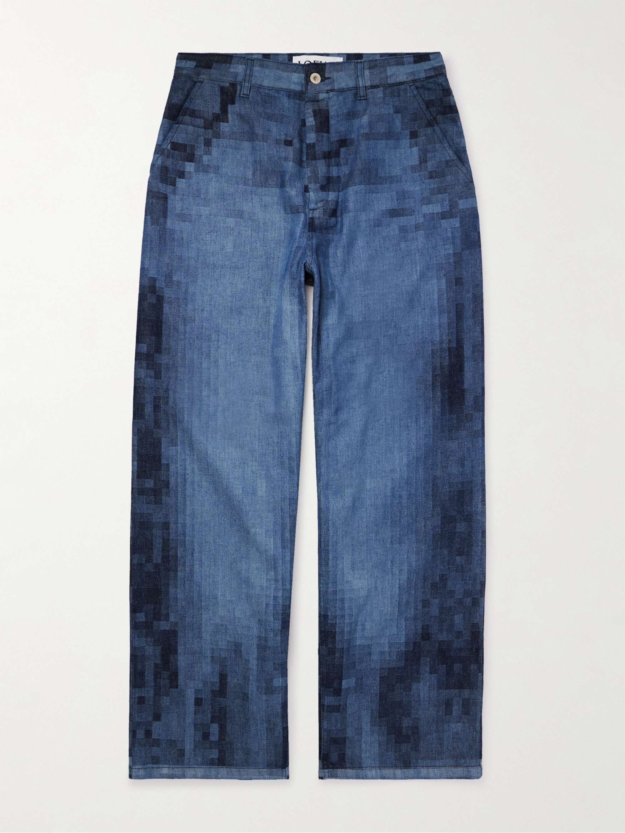 LOEWE Pixelated Straight-Leg Printed Jeans for Men | MR PORTER