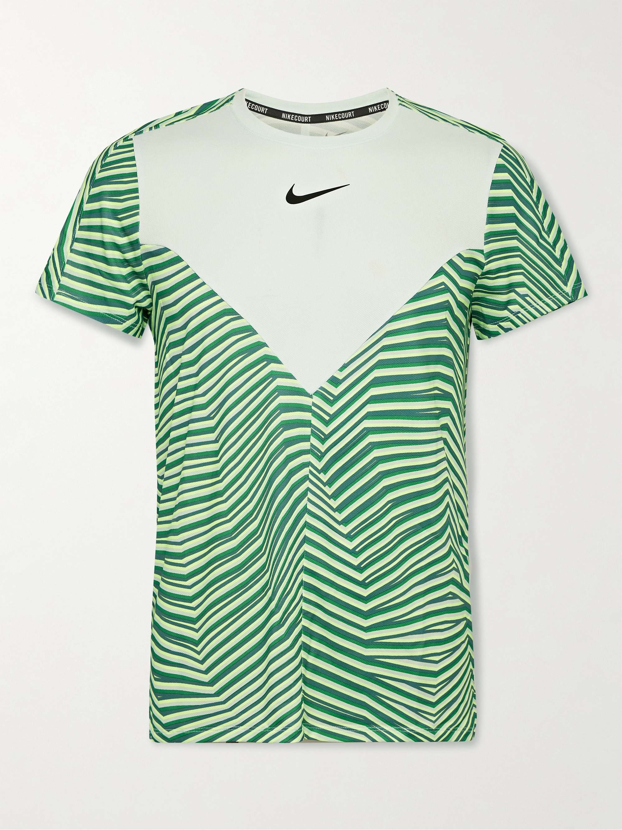 NIKE TENNIS NikeCourt Slam Slim-Fit Striped Dri-FIT T-Shirt for Men | MR  PORTER