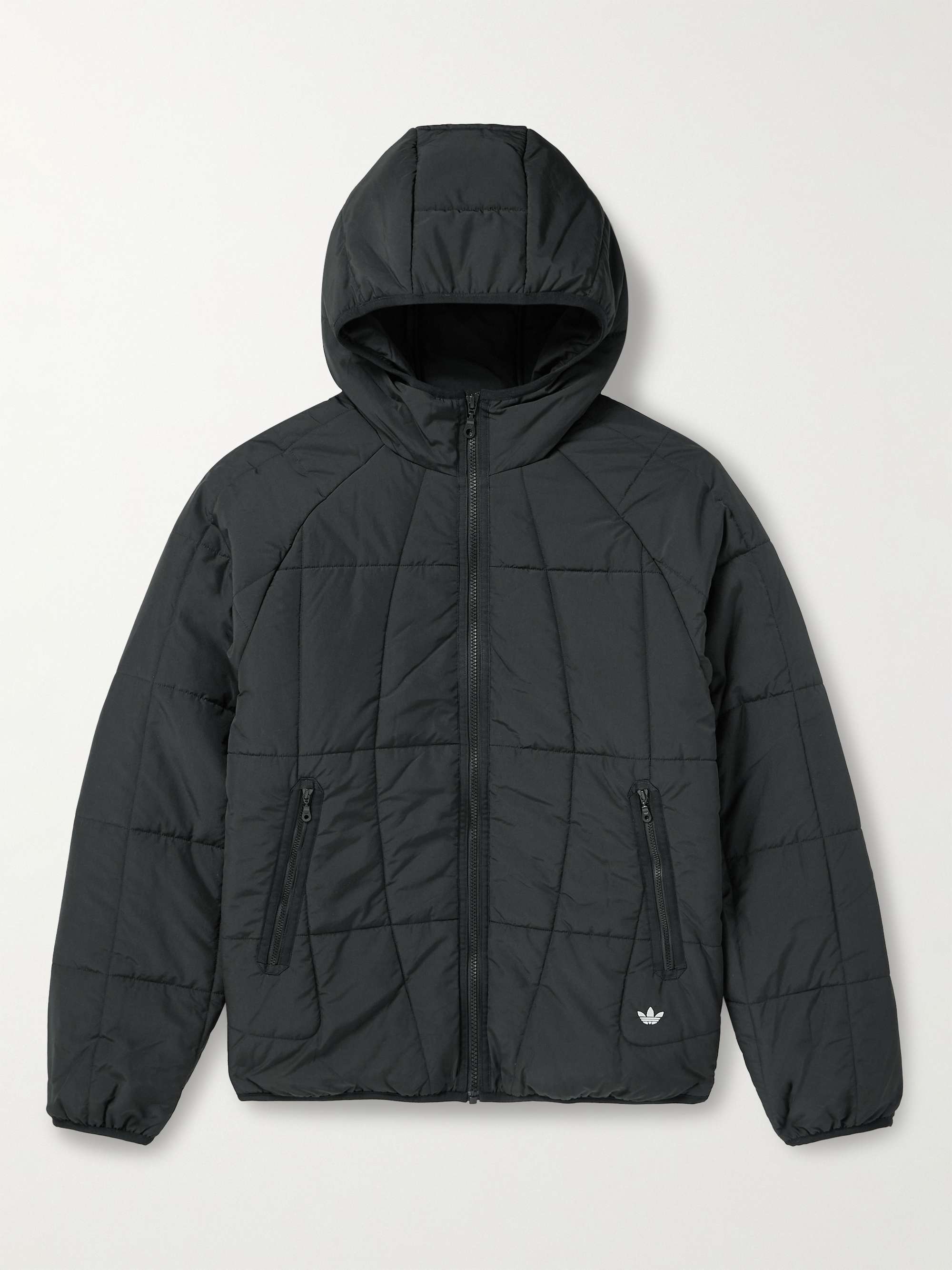 ADIDAS ORIGINALS Logo-Embroidered Quilted Padded Recycled-Shell Hooded  Jacket for Men | MR PORTER