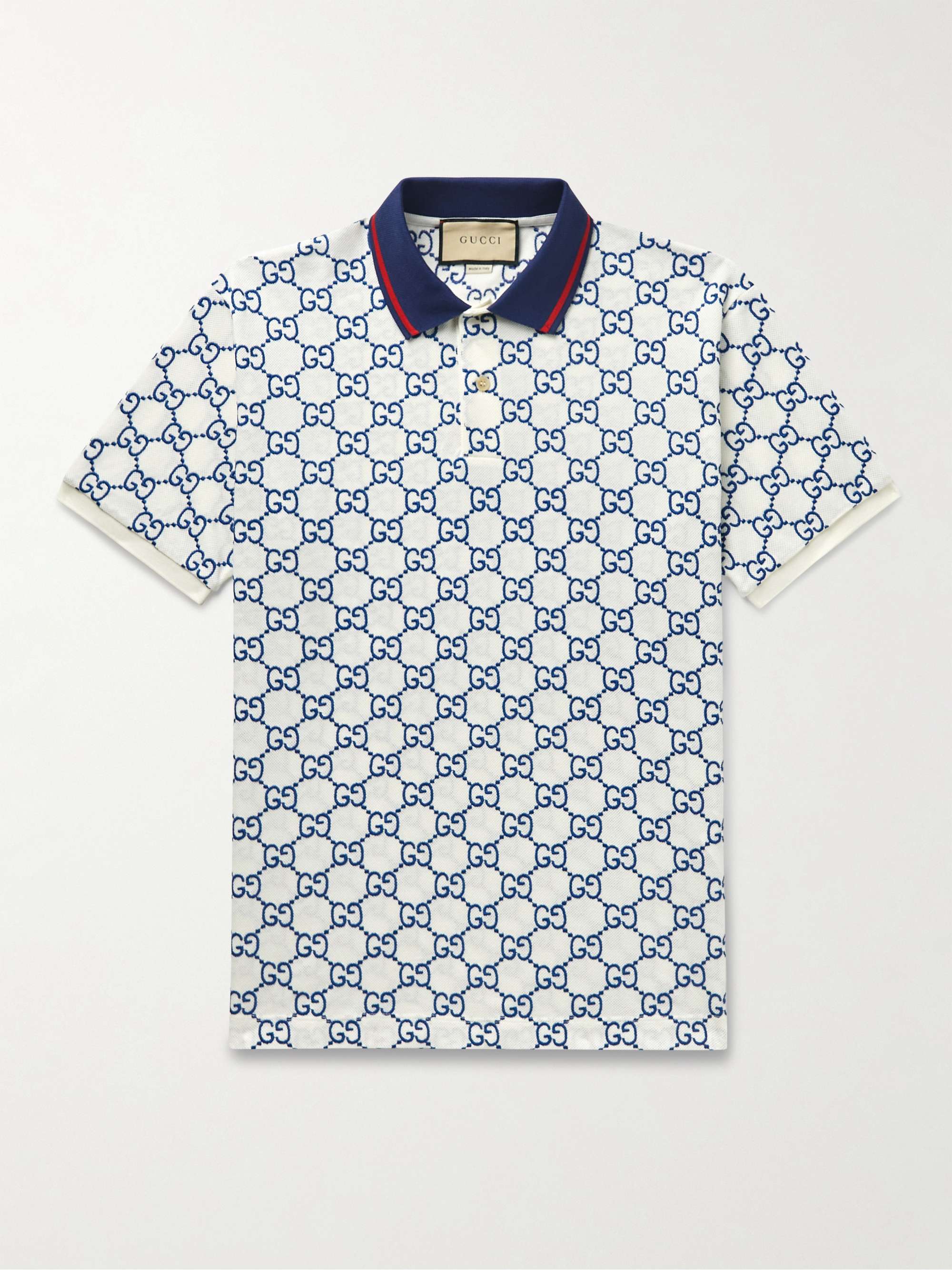 nød patologisk i mellemtiden GUCCI Logo-Embroidered Cotton-Blend Piqué Polo Shirt for Men | MR PORTER