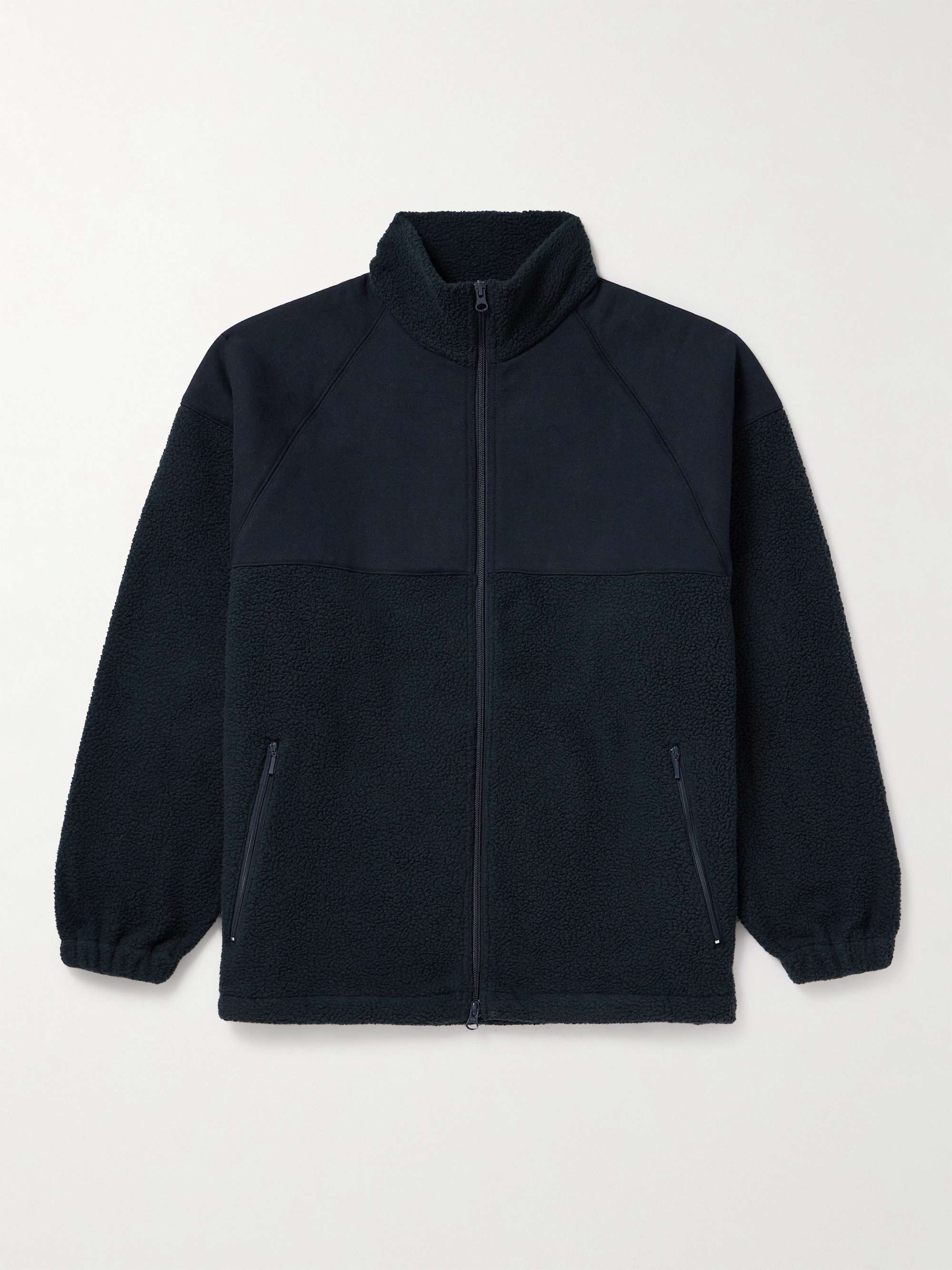 BEAMS PLUS Mil Panelled Cotton-Jersey and Fleece Zip-Up Jacket for Men | MR  PORTER