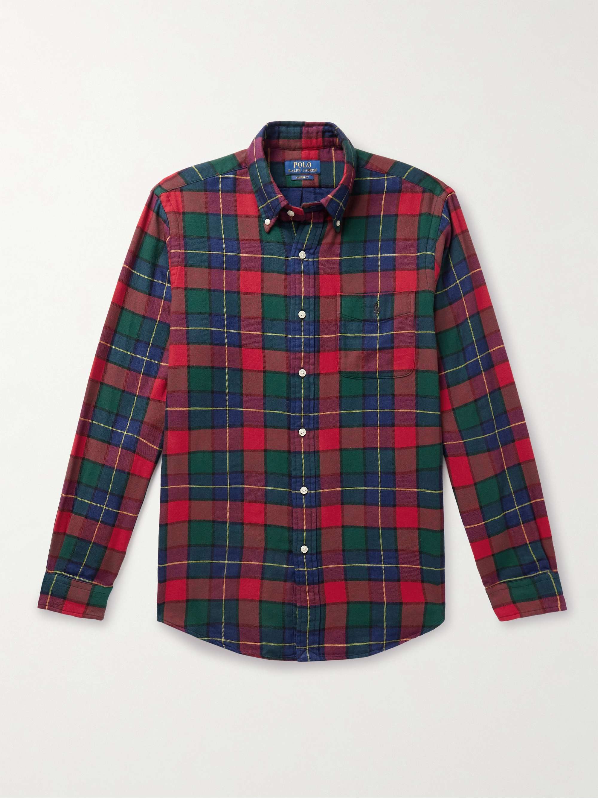 POLO RALPH LAUREN Button-Down Collar Checked Cotton-Flannel Shirt for Men |  MR PORTER