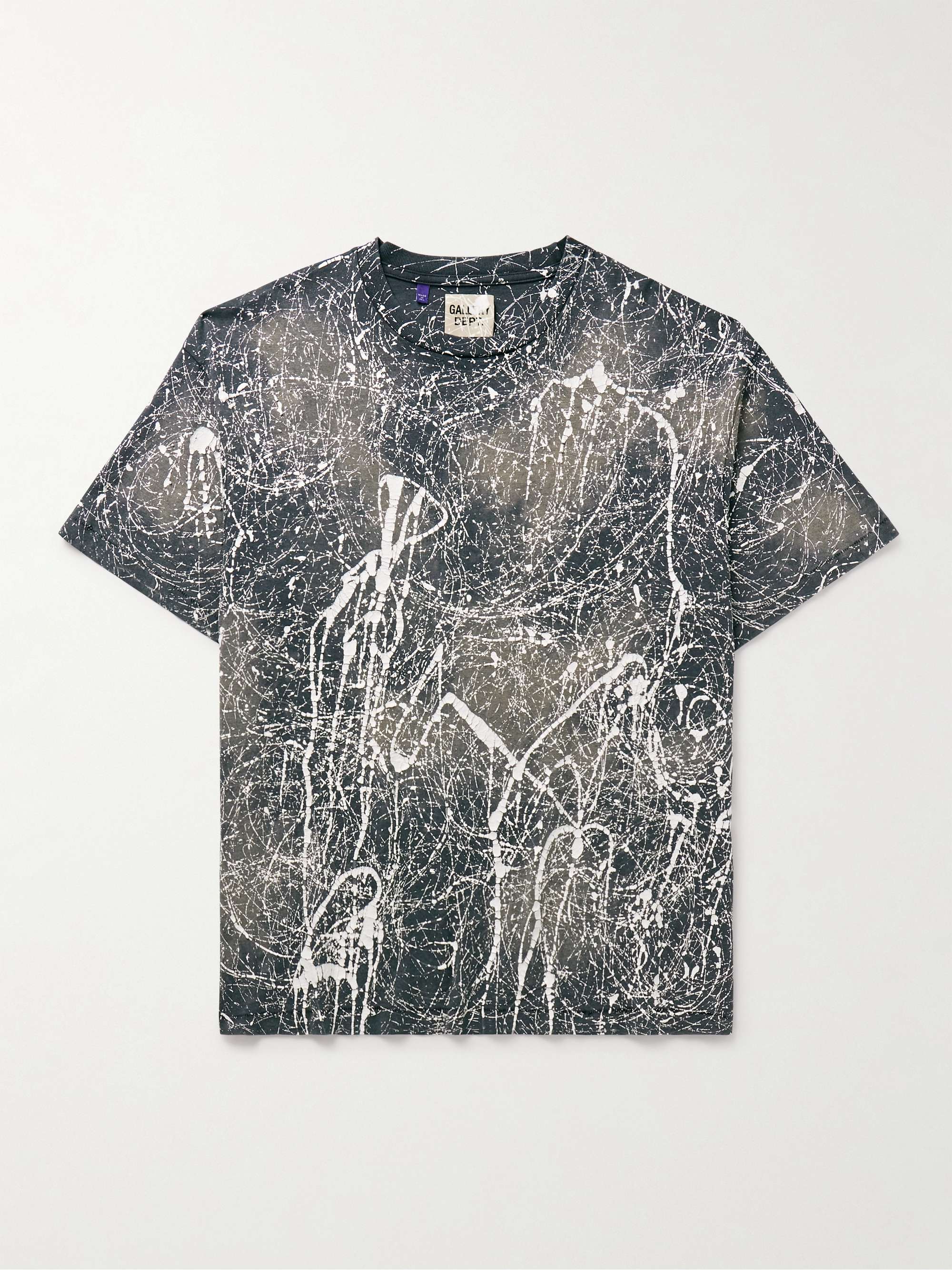 GALLERY DEPT. Paint-Splattered Bleached Cotton-Jersey T-Shirt for Men | MR  PORTER