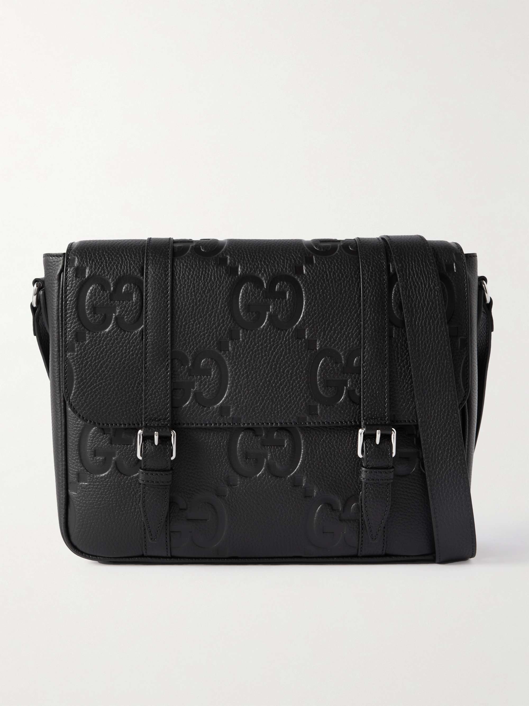 Gucci Jumbo GG Medium Messenger Bag in Black for Men