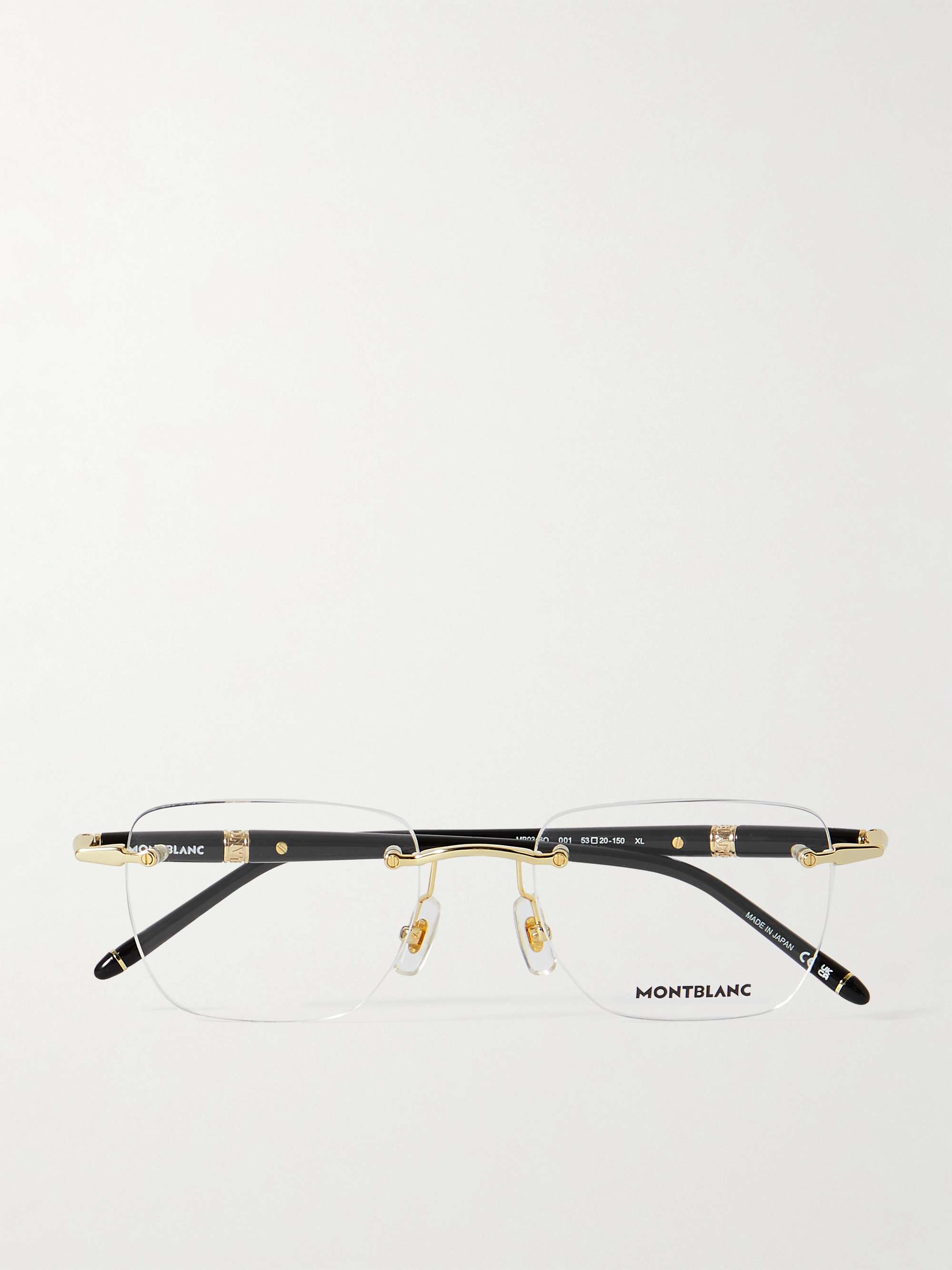 Montblanc Meisterst Ck Rimless Square Frame Acetate And Gold Tone