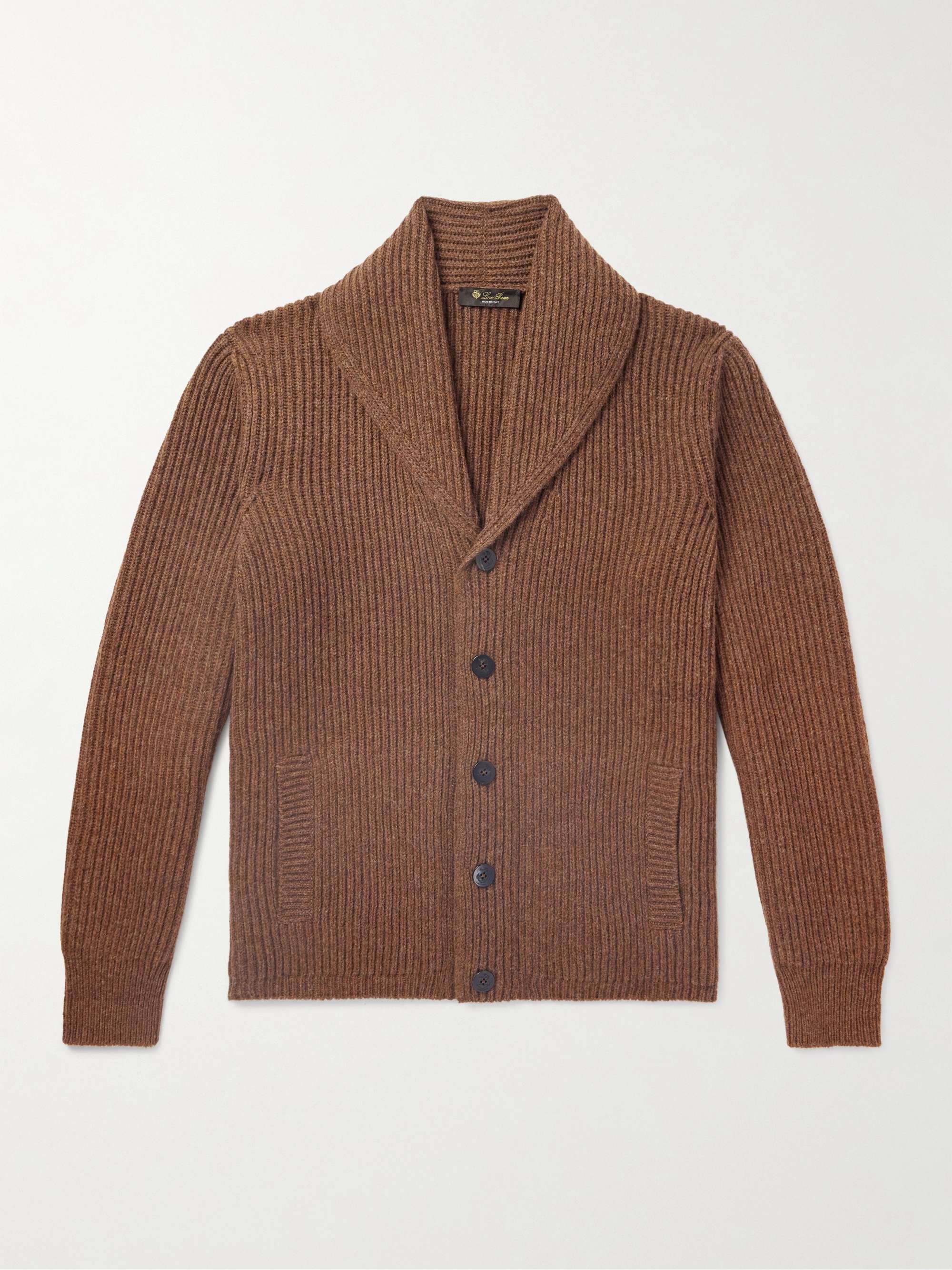 LORO PIANA Shawl Collar Ribbed Wool Cardigan For Men MR PORTER