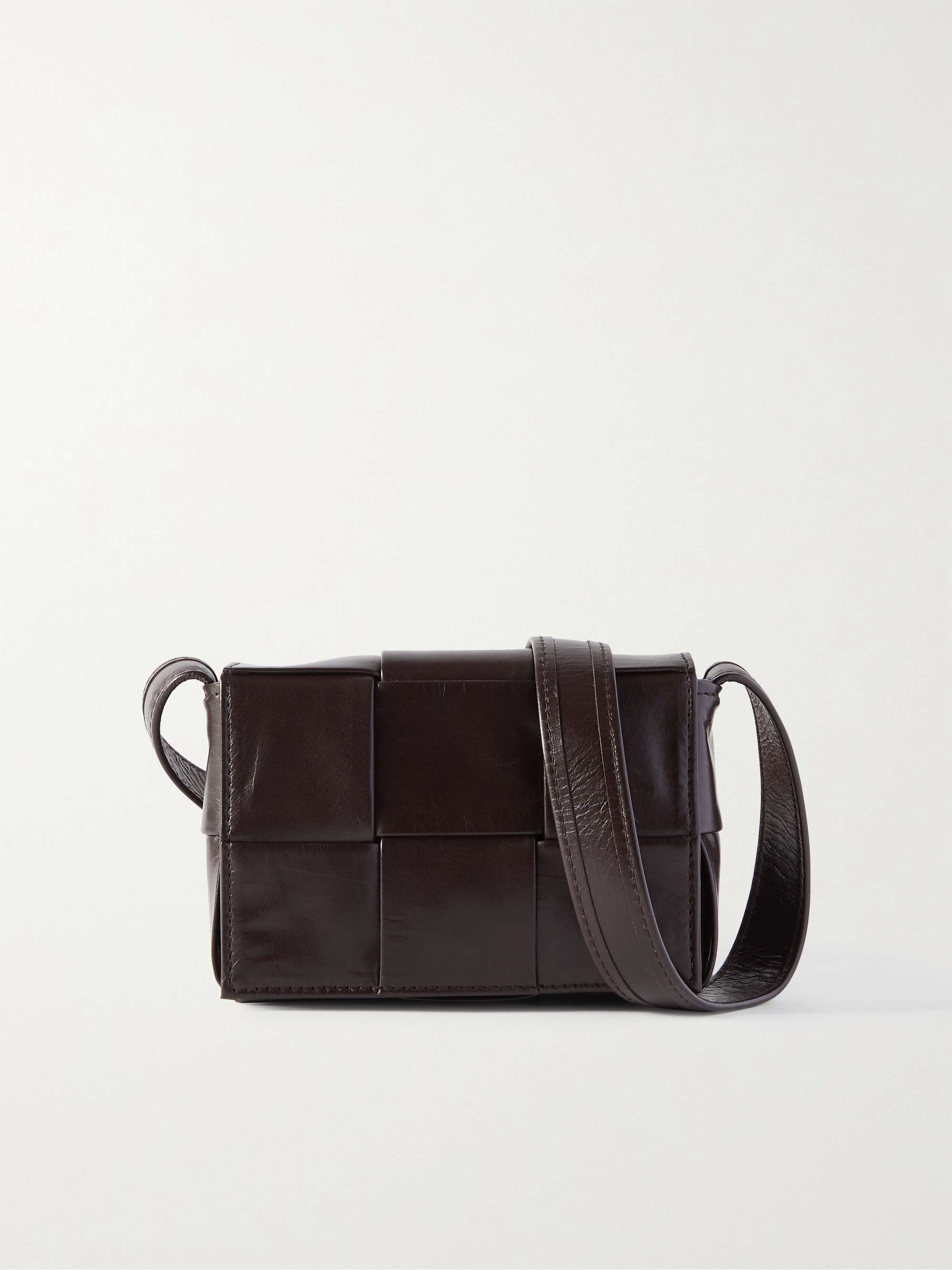 Pouch Mini Leather Shoulder Bag in White - Bottega Veneta