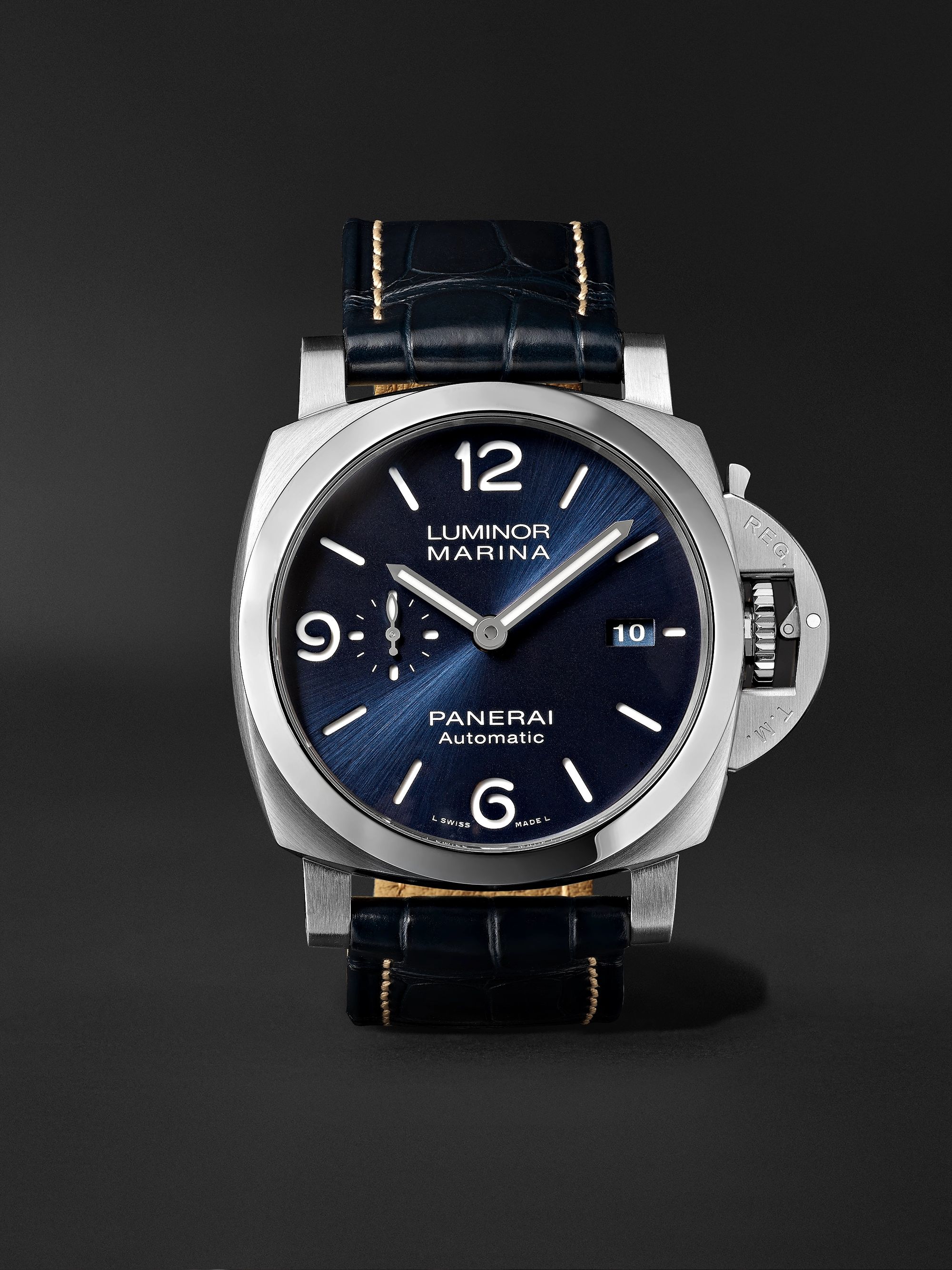 PANERAI Luminor Marina Automatic 44mm Stainless Steel and Alligator Watch,  Ref. No. PAM01313 for Men | MR PORTER